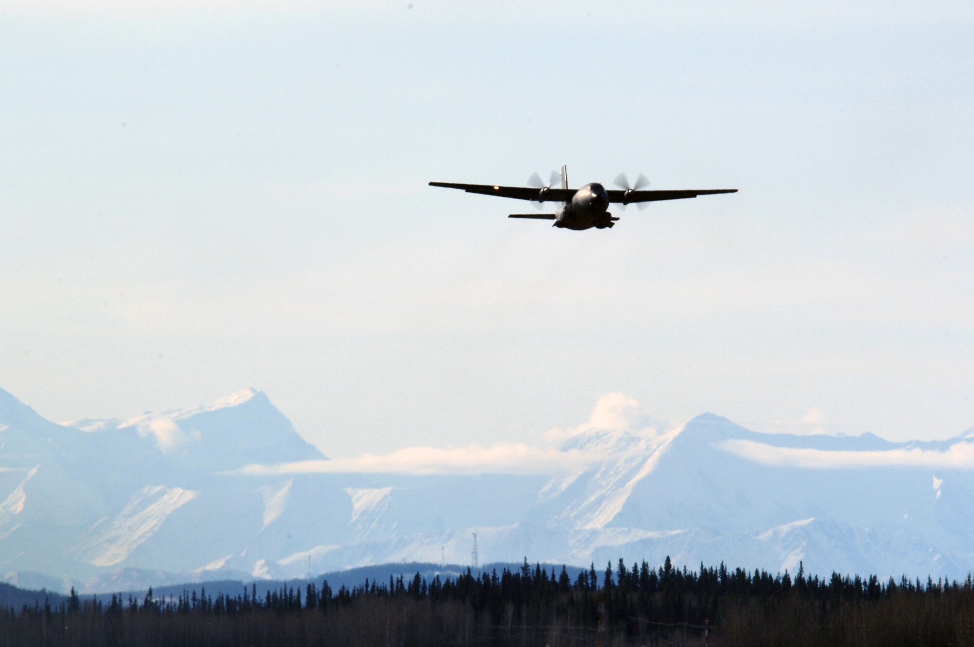 EIELSON AIR FORCE BASE, Alaska -- A French C-160 aircraft from the Armee de l'Air (French Air Force), takes off for a mission during Red Flag-Alaska 07-1 here on April 10. Red Flag-Alaska is a Pacific Air Forces-directed field training exercise for U.S. forces flown under simulated air combat conditions. It is conducted on the Pacific Alaskan Range Complex with air operations flown out of Eielson and Elmendorf Air Force Bases.
(U.S. Air Force Photo by Staff Sgt Joshua Strang)