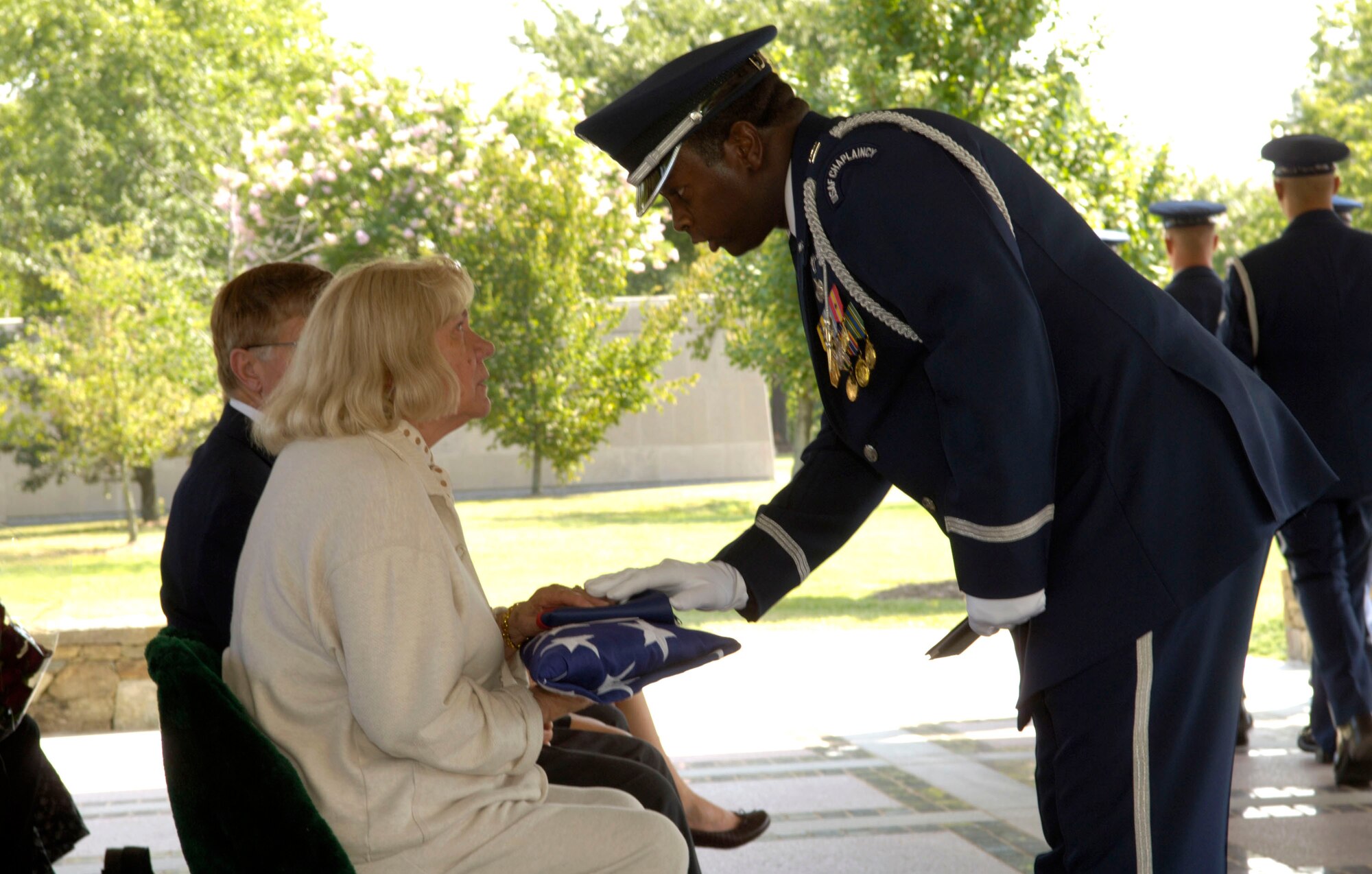 Chaplain (Capt.) Richard Black is one of three Air Force chaplains assigned to Arlington National Cemetery to preside over funerals for Air Force members to be buried there.  Each of the services has chaplains assigned and collectively, they conduct an average of 27 funerals a day.  (U. S. Air Force photo/Tech. Sgt. Cohen A. Young)