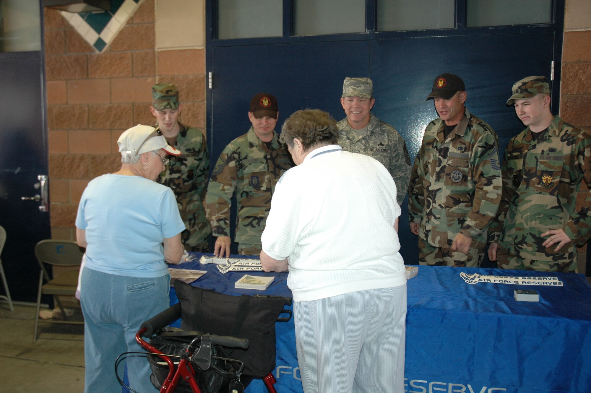Members of the 944th Fighter Wing volunteered time to highlight the Air Force Reserve and Reserve recruiting during Air Force Week, March 19 through 25. (U.S. Air Force photo/Staff Sgt. Susan Stout)