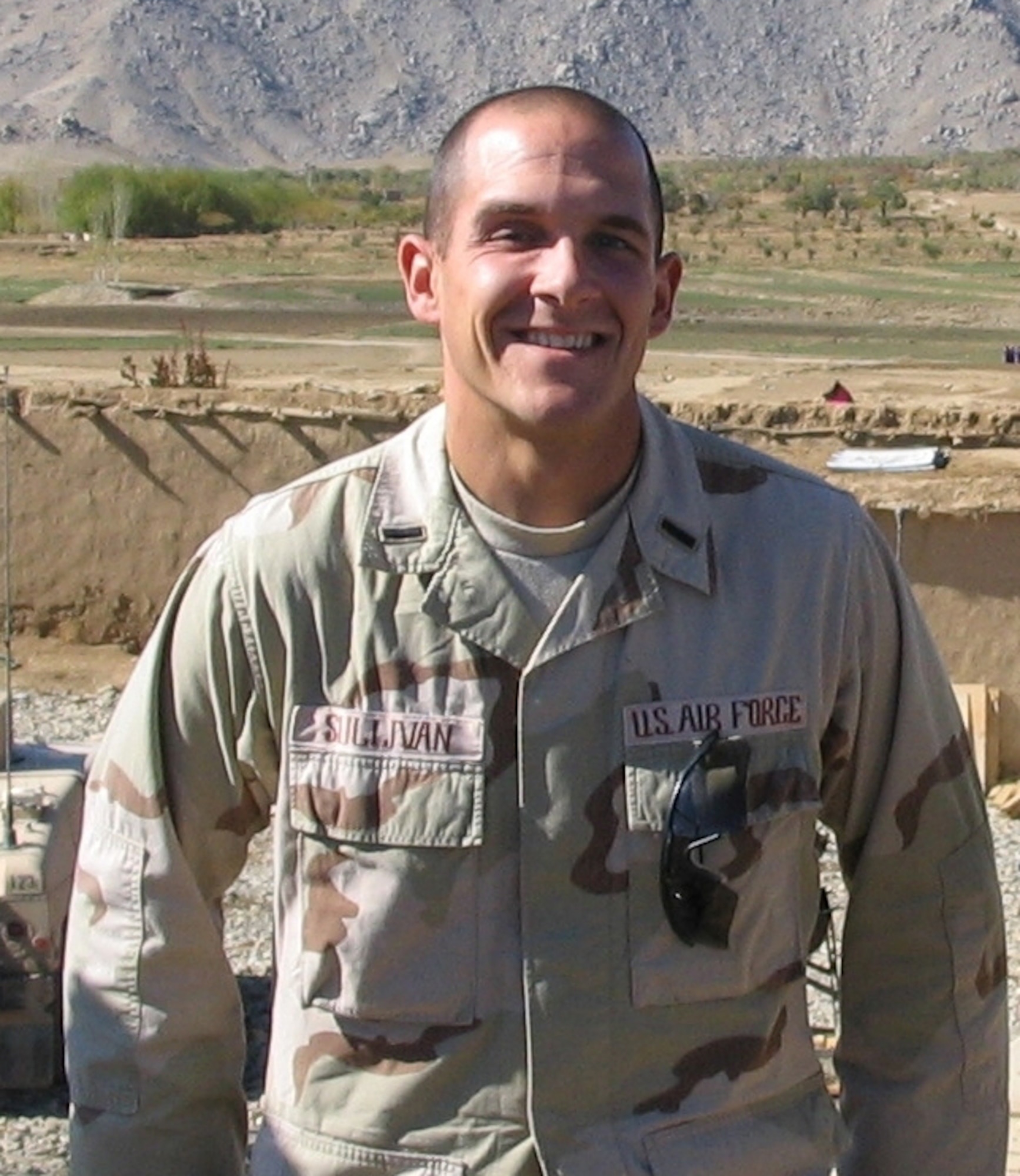 1st Lt. Jacob Sullivan, 319th Maintenance Group, deployed to Afghanistan recently as part of the 755th Expeditionary Support Squadron, which was tasked to deploy with the Army as brigade support teams.  He was the officer in charge of 17 Airmen from 14 different bases. (Courtesy Photo)