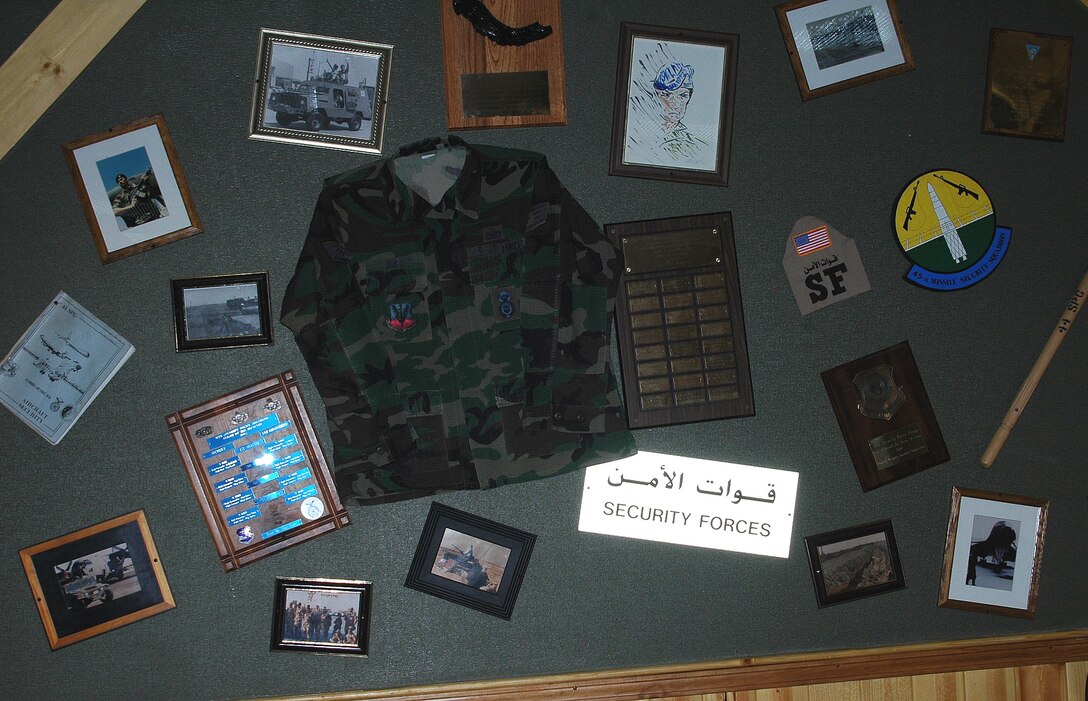 The 28th Bomb Wing Airman Leadership School heritage room and the 28th Bomb Wing Security Forces Squadron heritage room are just two of the many heritage rooms throughout Ellsworth AFB that represent our Air Force and their unit’s past heritage.  Heritage rooms are maintained Air Force wide as a constant reminder of those who have paved the way for today’s military forces.  (U.S. Air Force photo by Tech. Sgt. Steven Wilson)