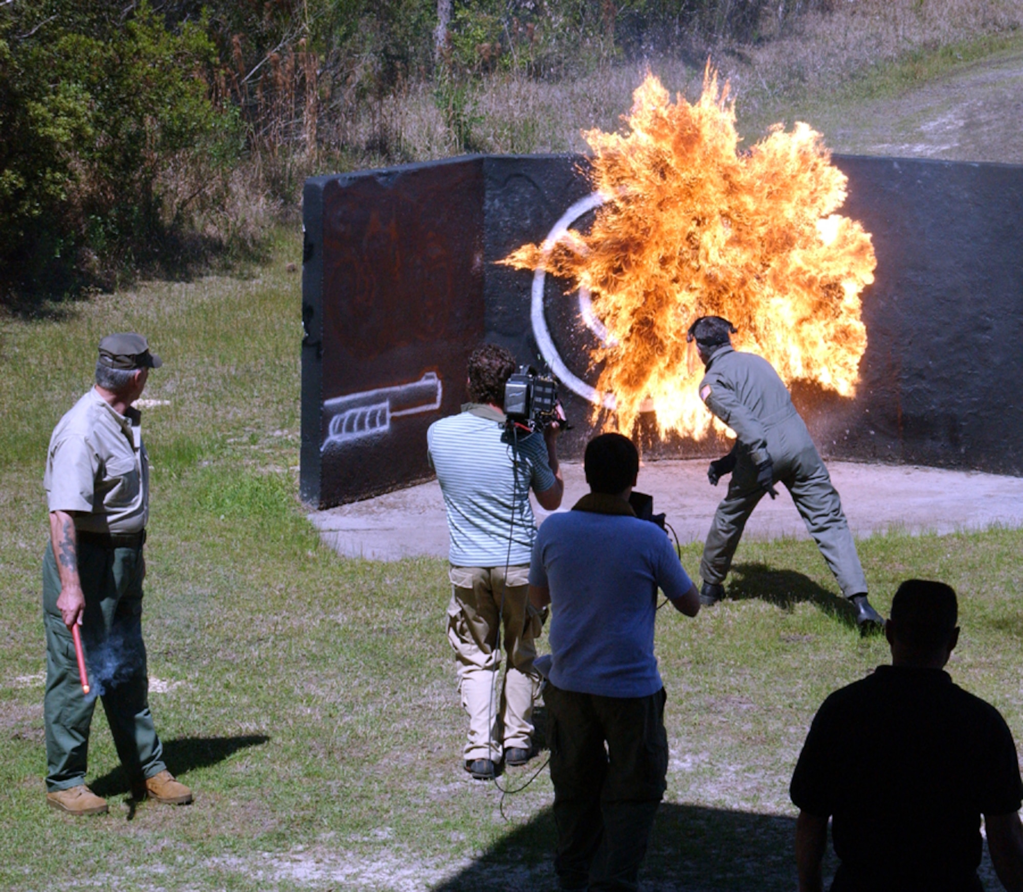 Forty years after its inception, the course offerings at the United States Air Force Special Operations School have expanded and have received the attention of national television shows like Discovery Channel's "Mail Call." Host R. Lee Ermey filmed a segment on the school's Dynamics in Terrorism course in March 2006.  (U.S. Air Force photo by Chief Master Sgt. Gary Emery)