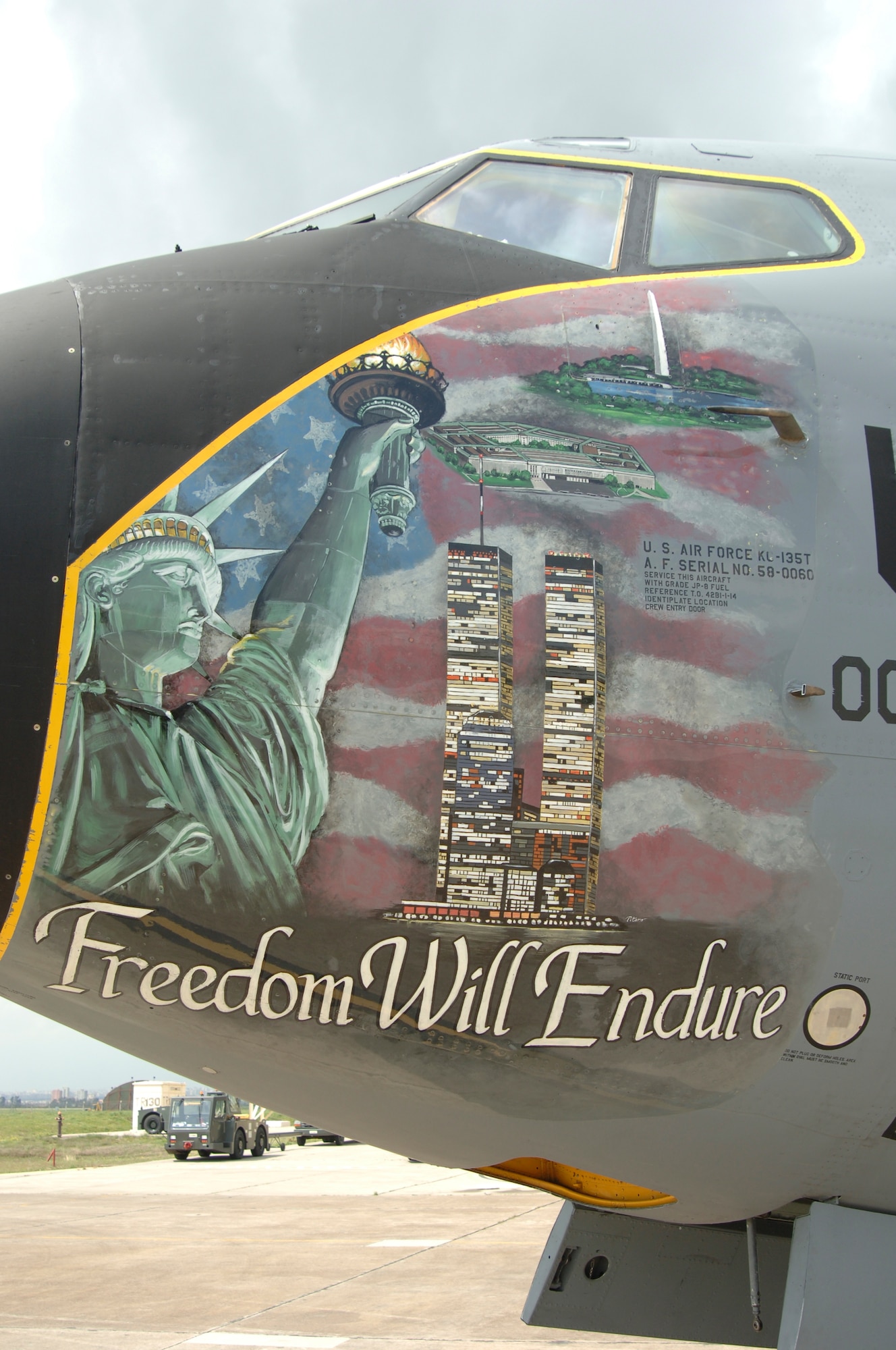 After the nose art ban was lifted sometime around 1998, and within two weeks of joining the 171st Air Refueling Wing, Colonel Hess began the search for an artist to brighten up the unit’s fleet of KC-135s. ( U. S. Air Force Photo by Staff Sgt. Chris Galindo) 

