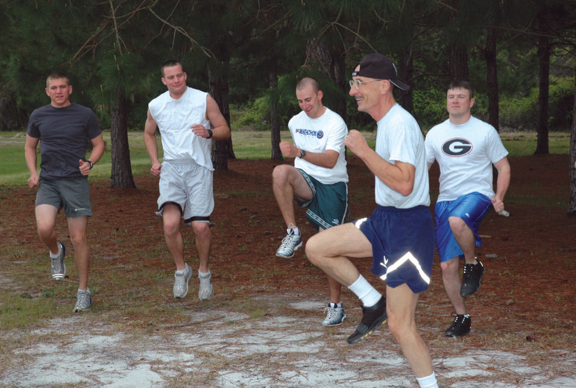 Lt. Col. (Dr.) Daniel Kulund trains at Tyndall Air Force Base, Fla. Colonel Kulund is a fitness and wellness advocate and chief of medicine at the Tyndall medical clinic. The 66-year-old Air Force officer got a perfect score on his annual military physical fitness test for the second year in a row. (U.S. Air Force photo)