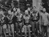 Major General Doolittle, his Tokyo bombing crew and some Chinese friends are pictured in China after the US Airmen bailed out following the Doolittle led air raid on Japan. Left to right, Staff sgt. F.A. Braemer, bombardier, Seattle; Staff Sgt. P.J. Leonard, Engineer-Gunner, Denver, unidentified Chinese; First Lt. R.E. Cole. Co-Pilot, Dayton, Ohio, General Doolittle; unidentified Chinese; First Lt. H.A. Potter, Navigator, Pierre, South Dakota; unidentified Chinese; Sgt. Leonard was killed in action in North America. (National Archives, US Navy 80-G-063592).