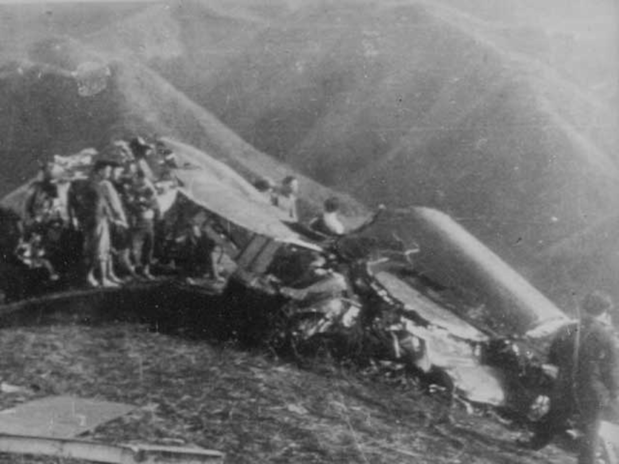 Wreckage of Major General James Doolittle’s plane in China after the raid on Tokyo, April 18, 1942. (National Archives, US Navy 80-G- 063594).