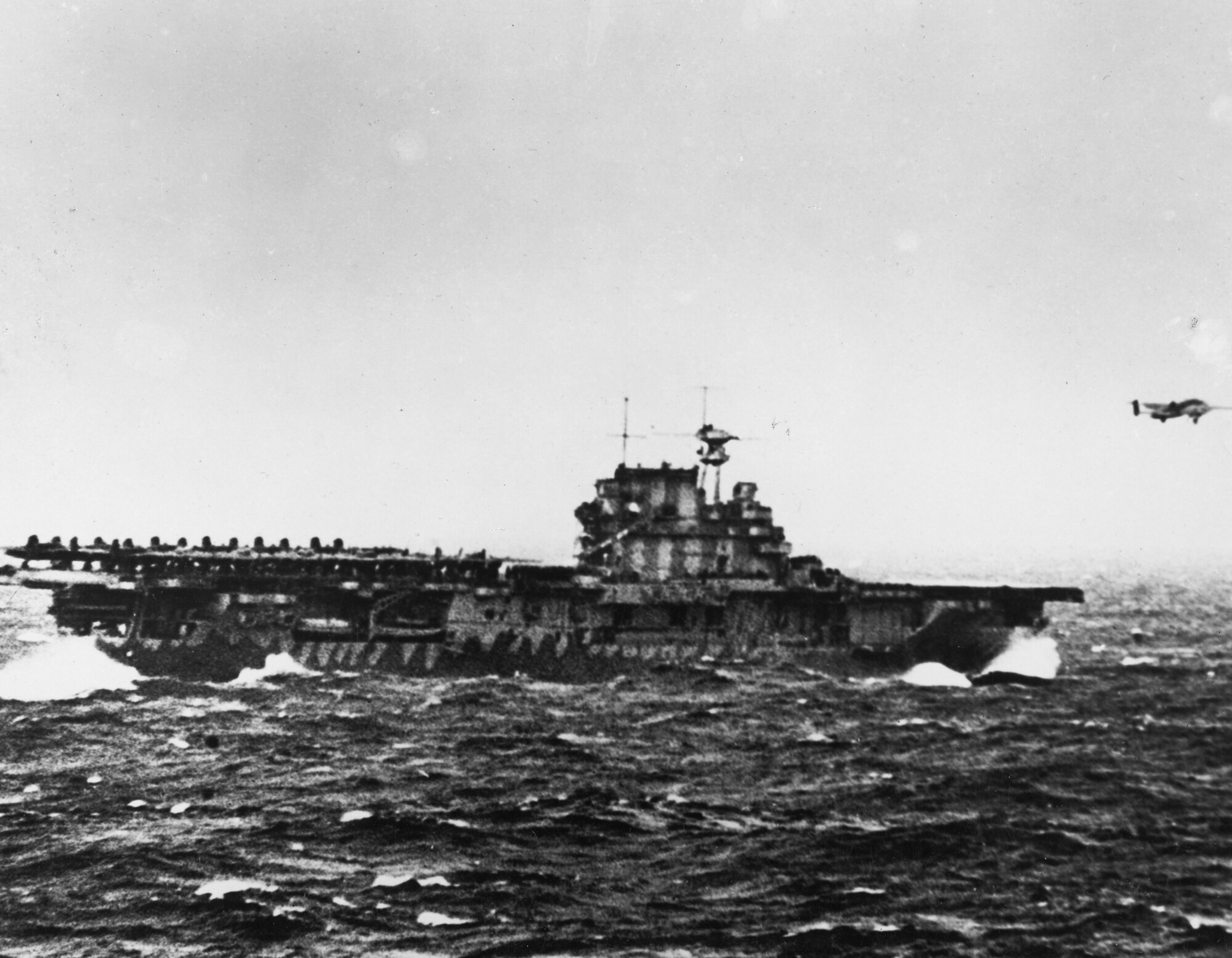 USS HORNET, PACIFIC OCEAN 1942 -- Lt. Col. James "Jimmy" Doolittle takes off from the USS Hornet 650 miles from Japan on a top-secret bombing mission. The Doolittle Raid, U.S. Army Air Force special order #1 of World War II, was a daring one-way mission of 16 B-25 Mitchell medium bombers with 80 aircrew, commanded by Colonel Doolittle, to carry out America's first offensive attack on Japan. The crews secretly trained for two-weeks and modified the B-25s at Eglin Air Force Base's Wagner Field, Auxiliary Field 1 prior to the mission. (Photo courtesy National Museum of the U.S. Air Force)  