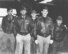 Lieutenant Dean Hallmark stands with his air crew mates before the famed Doolittle Raid mission April 18, 1942. Crew No. 6 with the 95th Bombardment Squadron flew Plane #40-2298 to bomb targets in Tokyo. (from left) Lt. Chase J. Nielsen, navigator; Lt. Dean E. Hallmark, pilot; Sgt. William J. Dieter, bombardier; Lt. Robert J. Meder, copilot; Sgt. Donald E. Fitzmaurice, flight engineer/gunner. (U.S. Air Force photo)
