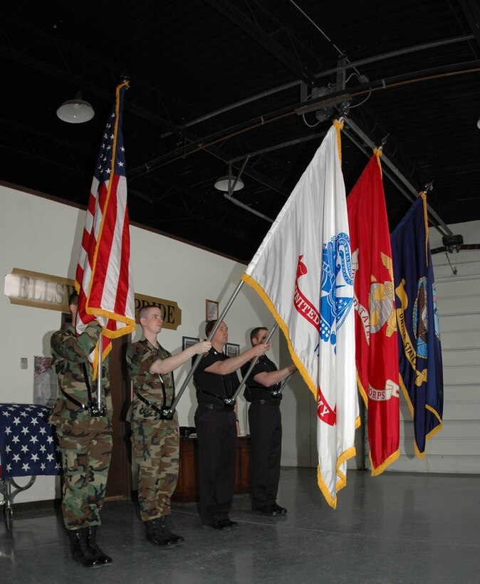 Ellsworth's honor guard wrapped up a four-day training course April 12 which officers from the Rapid City Police Department attended. The group of new honor guard members and local police officers was trained on marching, facing movements, posting the colors, funerals and firing party. It’s been nearly two years since the last joint training class was held. (U.S. Air Force photo/Airman 1st Class Kimberly Moore Limrick)