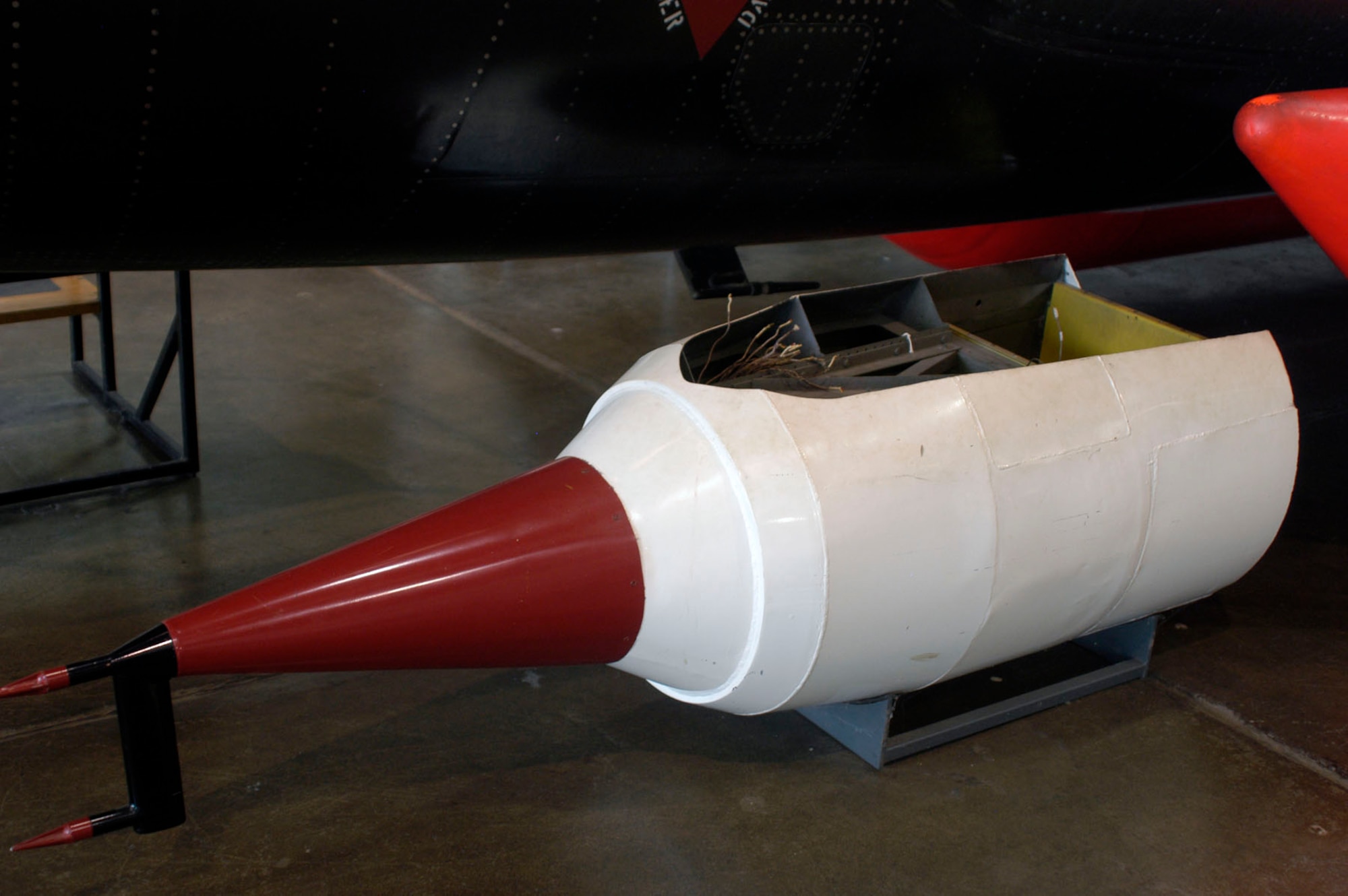 DAYTON, Ohio -- Simulated Ramjet on display in the Research & Development Gallery at the National Museum of the United States Air Force. (U.S. Air Force photo)