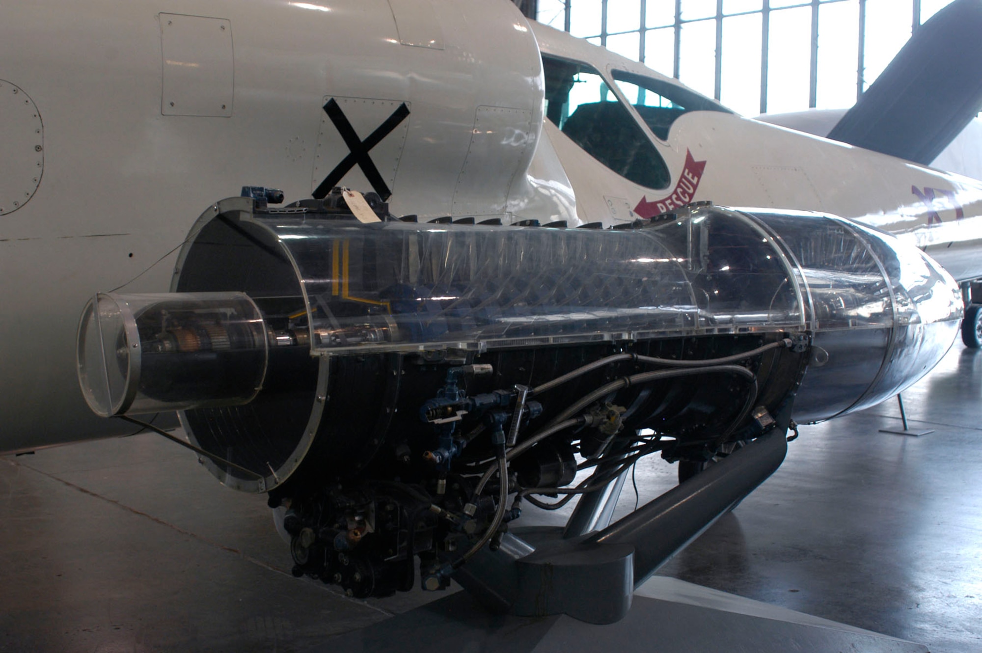DAYTON, Ohio -- Westinghouse J34 on display in the Research & Development Gallery at the National Museum of the United States Air Force. (U.S. Air Force photo)