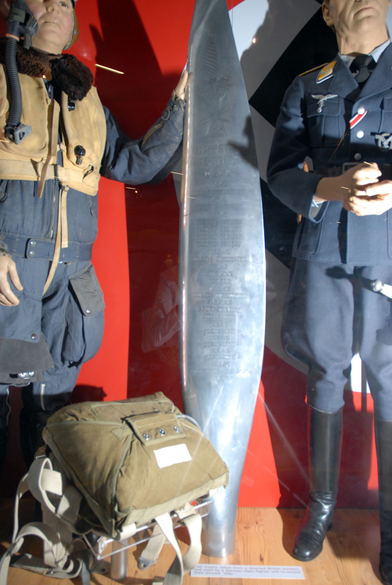 DAYTON, Ohio - Artifacts included in the Luftwaffe portion of the WWII: Airmen in a World at War exhibit in the World War II Gallery at the National Museum of the U.S. Air Force. (U.S. Air Force photo)