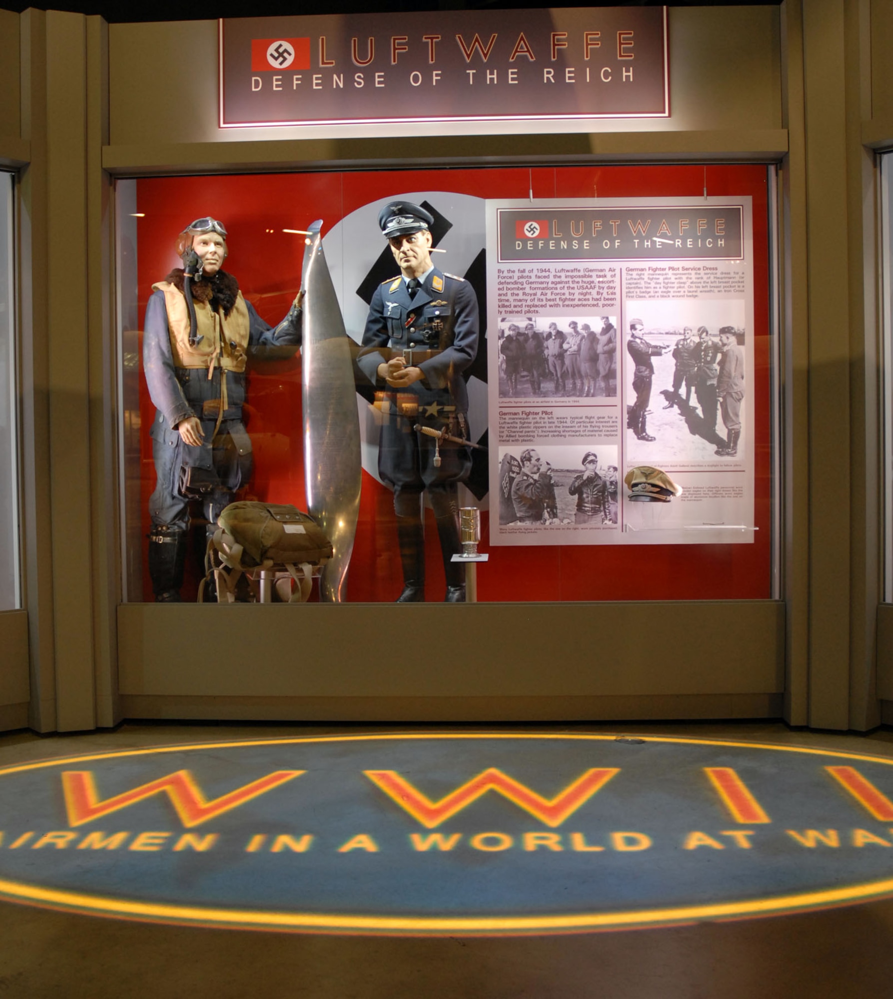 DAYTON, Ohio - The Luftwaffe portion of the WWII: Airmen in a World at War exhibit in the World War II Gallery at the National Museum of the U.S. Air Force. (U.S. Air Force photo)