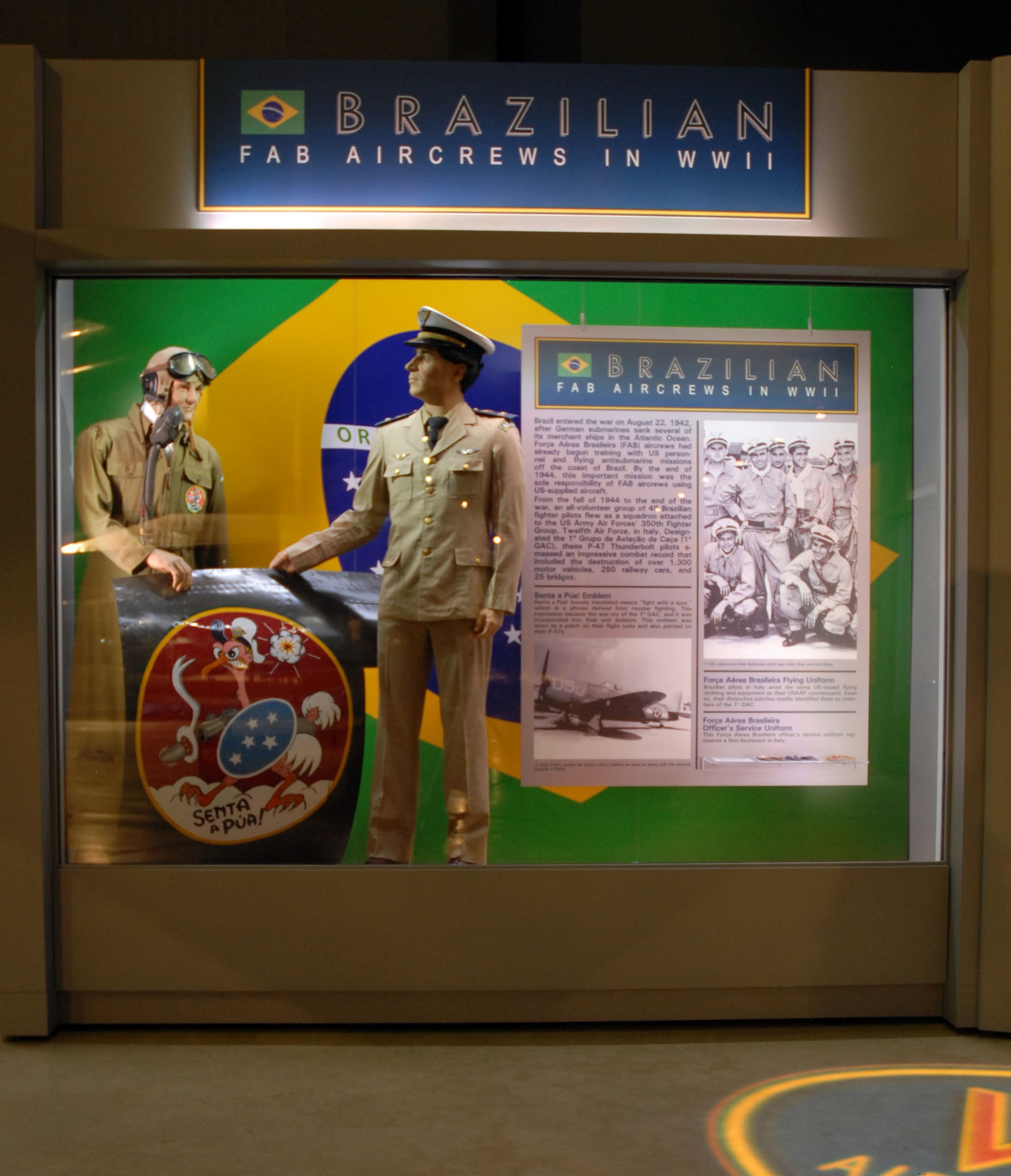 DAYTON, Ohio - The Brazilian FAB aircrews portion of the WWII: Airmen in a World at War exhibit in the World War II Gallery at the National Museum of the U.S. Air Force. (U.S. Air Force photo)