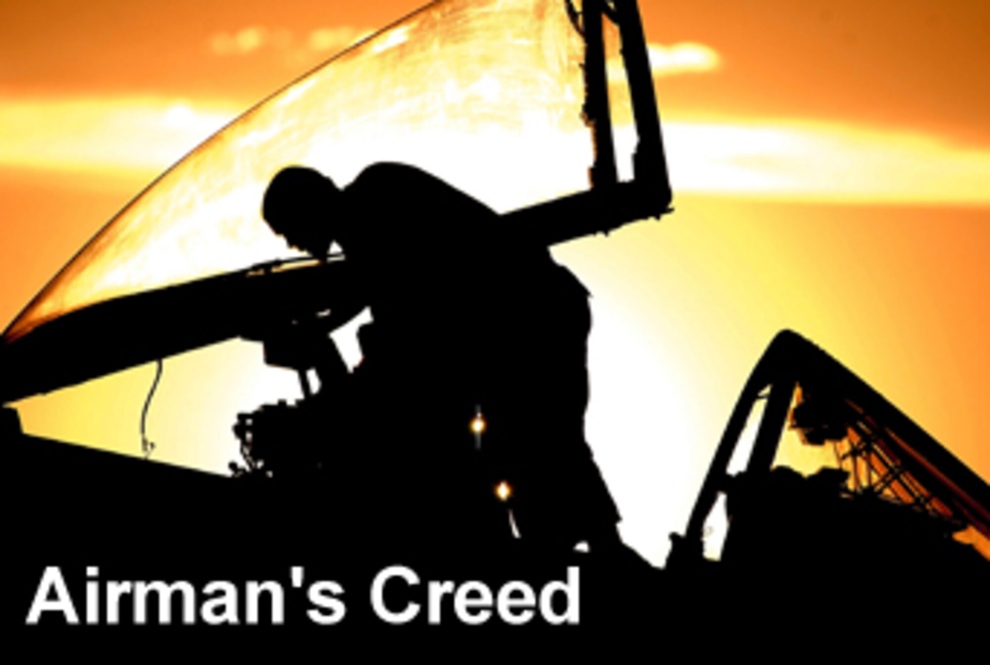 The Air Force chief of staff introduced the new "Airman's Creed" April 18 to provide Airmen a tangible statement of beliefs that they can hold most dear. (U.S. Air Force graphic/Mike Carabajal)
