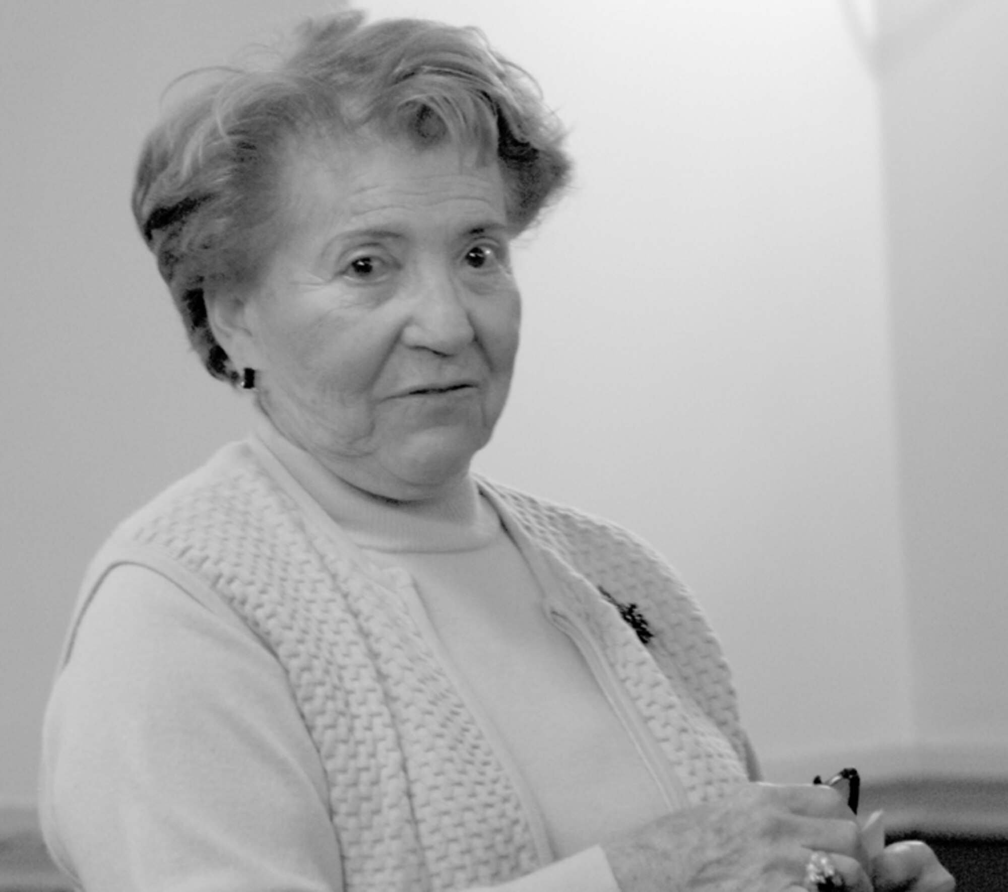 Esther Gutman Lederman, a Holocaust survivor and author of ?Surviving Hitler?s Armies,? visited the Pope Club Tuesday to tell her story.