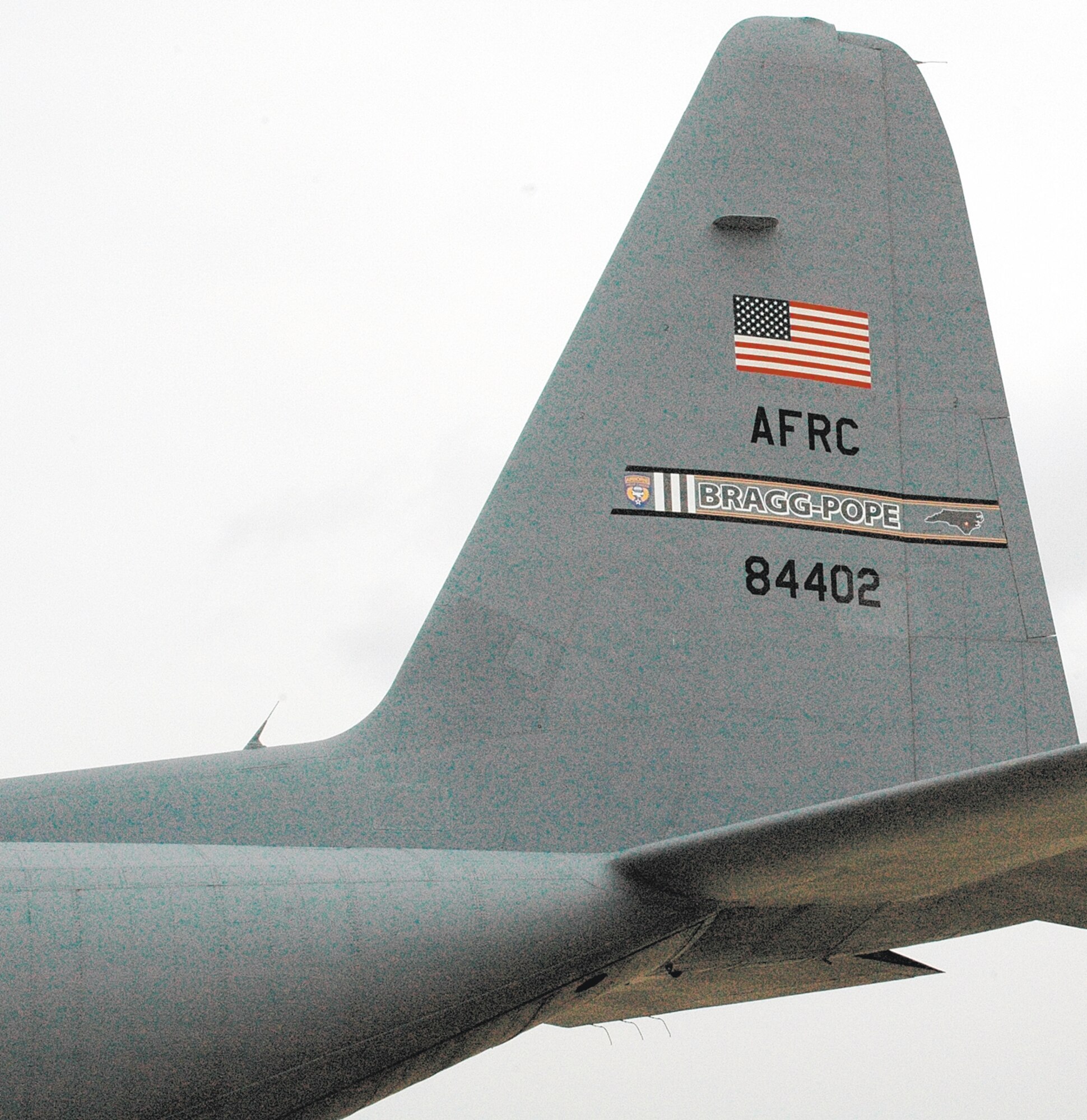 A C-130 tailflash is 11.5 inches high and 8 feet long. Tail flahses are unique to each wing. The 440th AW's new tail colors combine elements from the unit's long and rich history with its North Carolina location. (Courtesy photo)