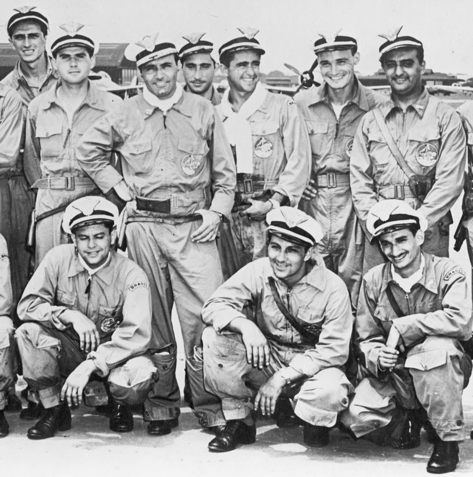 1º GAC pilots wore their distinctive white caps when they were not flying. (U.S. Air Force photo)