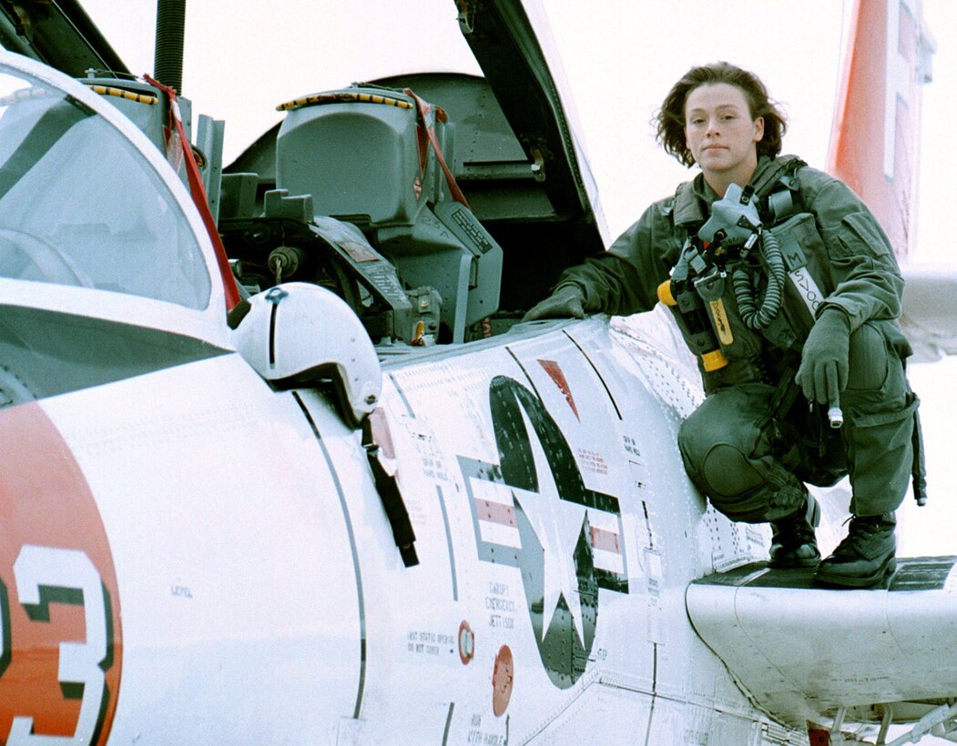 First Lt. Keri Lynn Schubert is the first woman Marine selected for naval flight officer duty in the F/A-18D Hornet. Petty Officer 2nd Class Davis Rush, USN