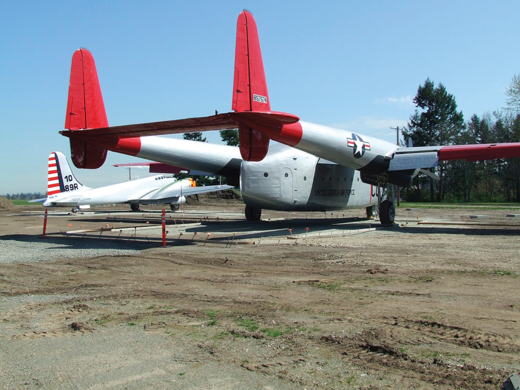 MCCHORD AIR FORCE BASE, Wash. -- The B-23 Dragon, left, and the C-82 Packet will soon be joined by eight more static aircraft due to an expansion project at Heritage Hill. 
(U.S. Air Force Photo by Tyler Hemstreet)

