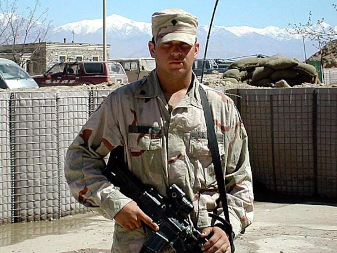Spc. Jeffery E. Reen, 21, described Operation Anaconda to Pentagon reporters from his viewpoint as an infantry squad team leader. He was one of three soldiers who gave the press a telephone interview March, 27, 2002, from Bagram, Afghanistan. U.S. Army Photo. 