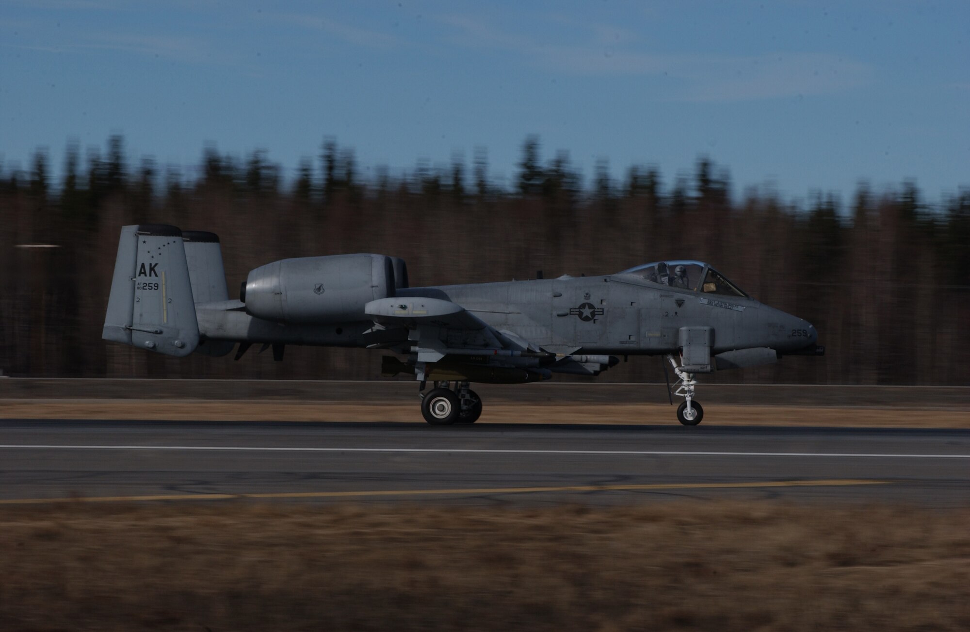 EIELSON AIR FORCE BASE, Alaska -- An A/OA-10 Thunderbolt II, 355th Fighter Squadron, prepares to take off on the runway on April 24. Due to the Base Realignment and Closure list the A-10 Thunderbolt II is being relocated to Moody AFB, Georgia. (U.S. Air Force Photo by Airman 1st Class Jonathan Snyder) 