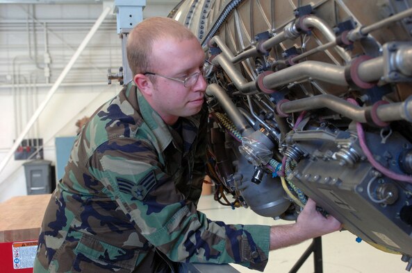 Senior Airman Russell England is the Nellis Air Force Base Warrior of the Week. He is a F119 jet engine technician with the 57th Component Maintenance Squadron.