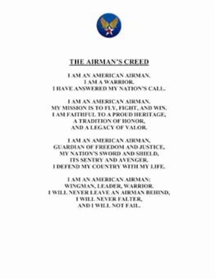 New Airman’s Creed -- reminder of combat heritage > Ellsworth Air Force ...