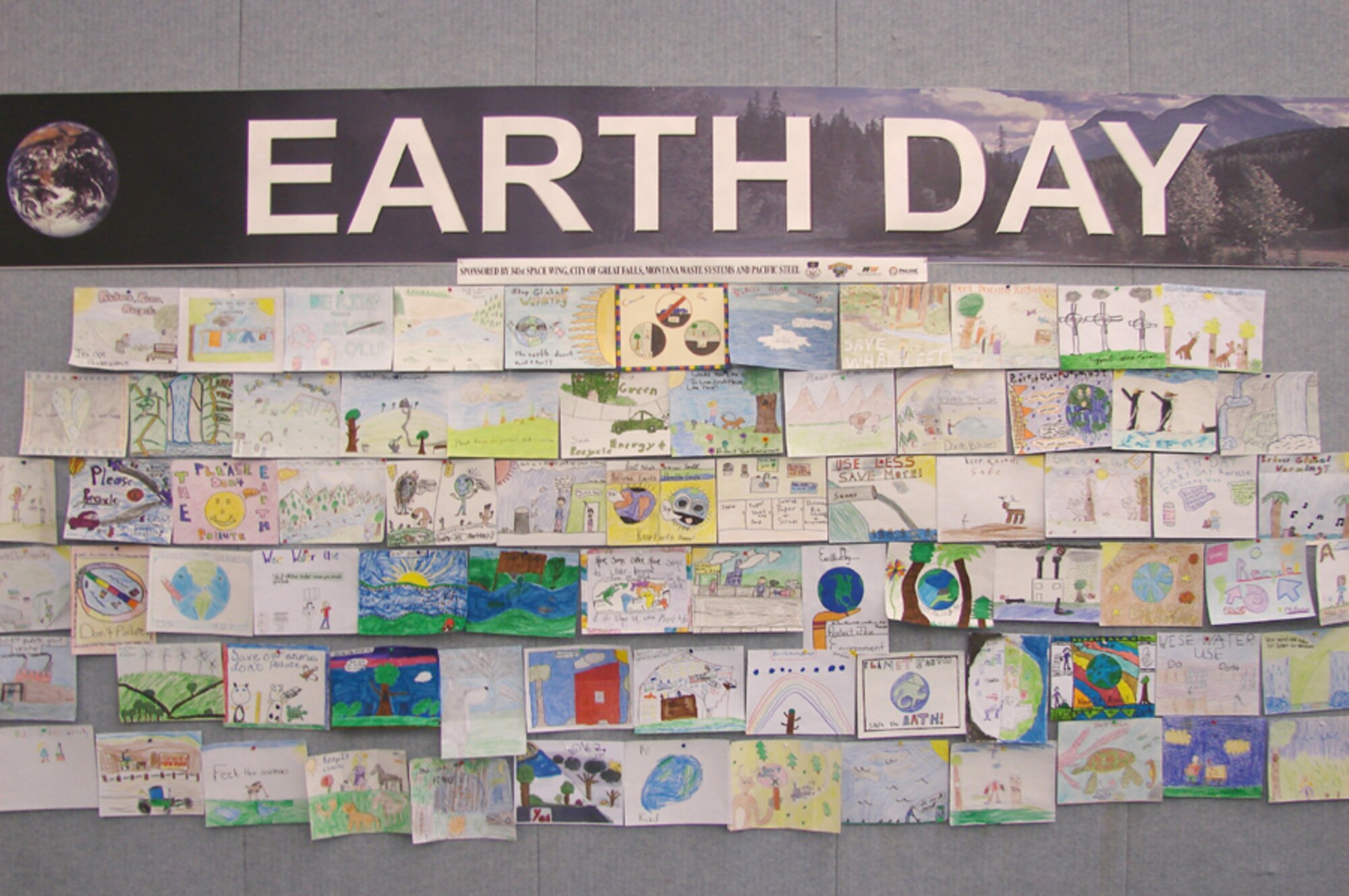 Area elementary school children participated in an Earth Day poster contest. Their
creations were on display for everyone to view during the April 22 Earth Day celebration.