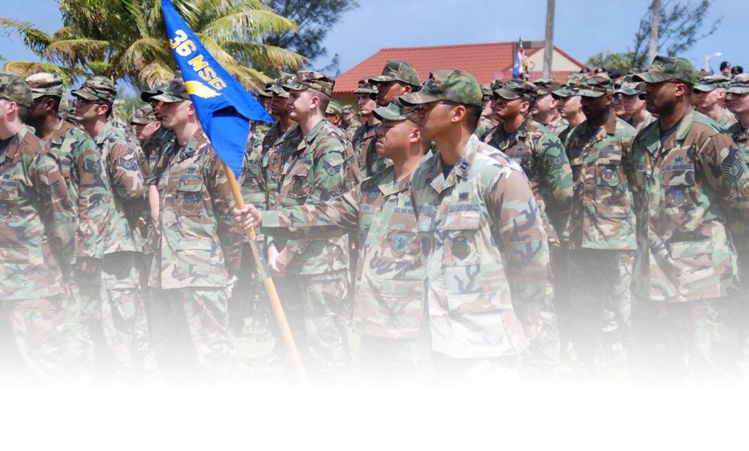 Airmen display greatness while at a commanders call. (Photo by Airman Basic Evan Carter/36th Wing Public Affairs)