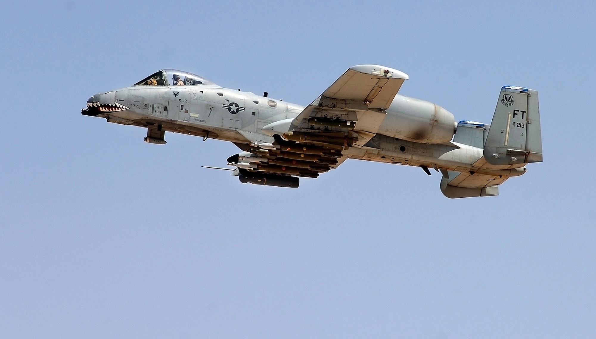 An A-10 Thunderbolt II takes off to provide close-air support to ground troops in Iraq April 25 from Al Asad Air Base, Iraq. The 438th Air Expeditionary Group A-10s perform 10 sorties daily, with 900 sorties in this last four months. (U.S. Air Force photo/Tech. Sgt. Cecilio M. Ricardo Jr.)