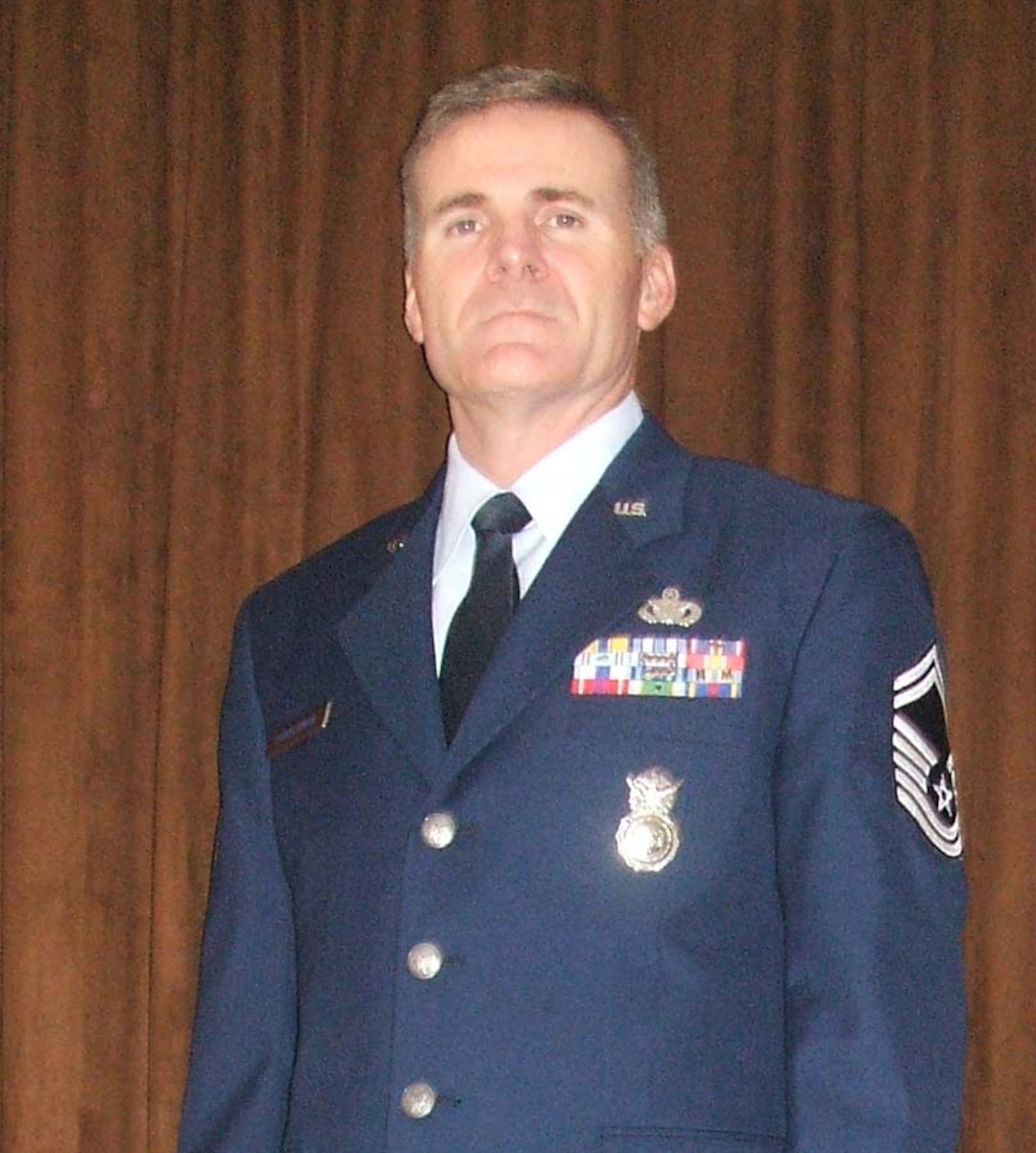 Senior Master Sgt. Bartholomew Gunderman Jr., 1st Special Operations Security Forces Squadron, trained more than 575 civilians at eight deployed locations and 200 base and coalition personnel including Korean, Japanese, Australian and Kuwaiti air force personnel. He orchestrated and trained more than 1,000 personnel during two rotations overseas, including basewide "battle drill" scenarios. (Courtesy photo)