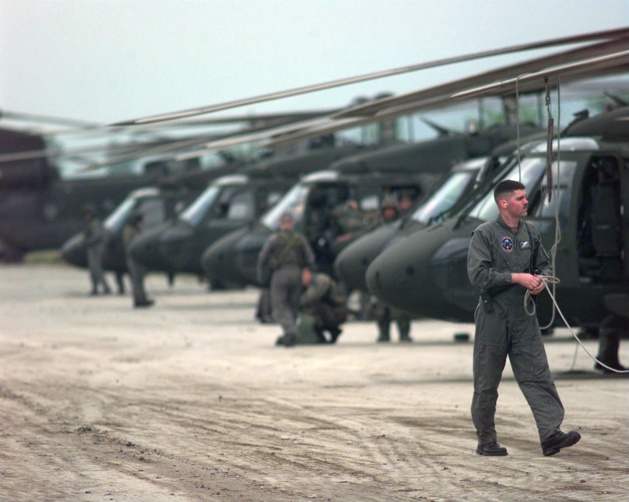 Uh 60 black hawk support helicopters arrive at rinas airport tirana