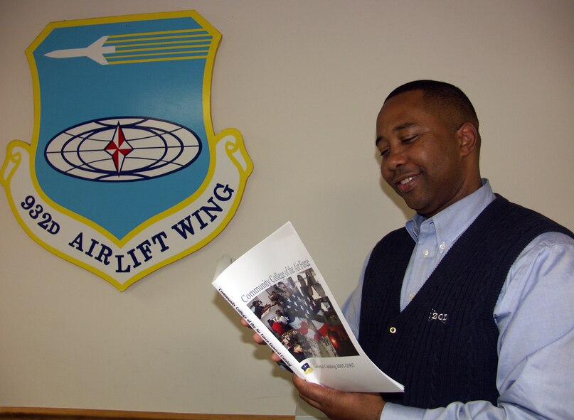 Marlon Crawford stays up to date on the latest the Air Force Reserve has to offer in educational benefits.  Photo/TSgt. Dan Oliver