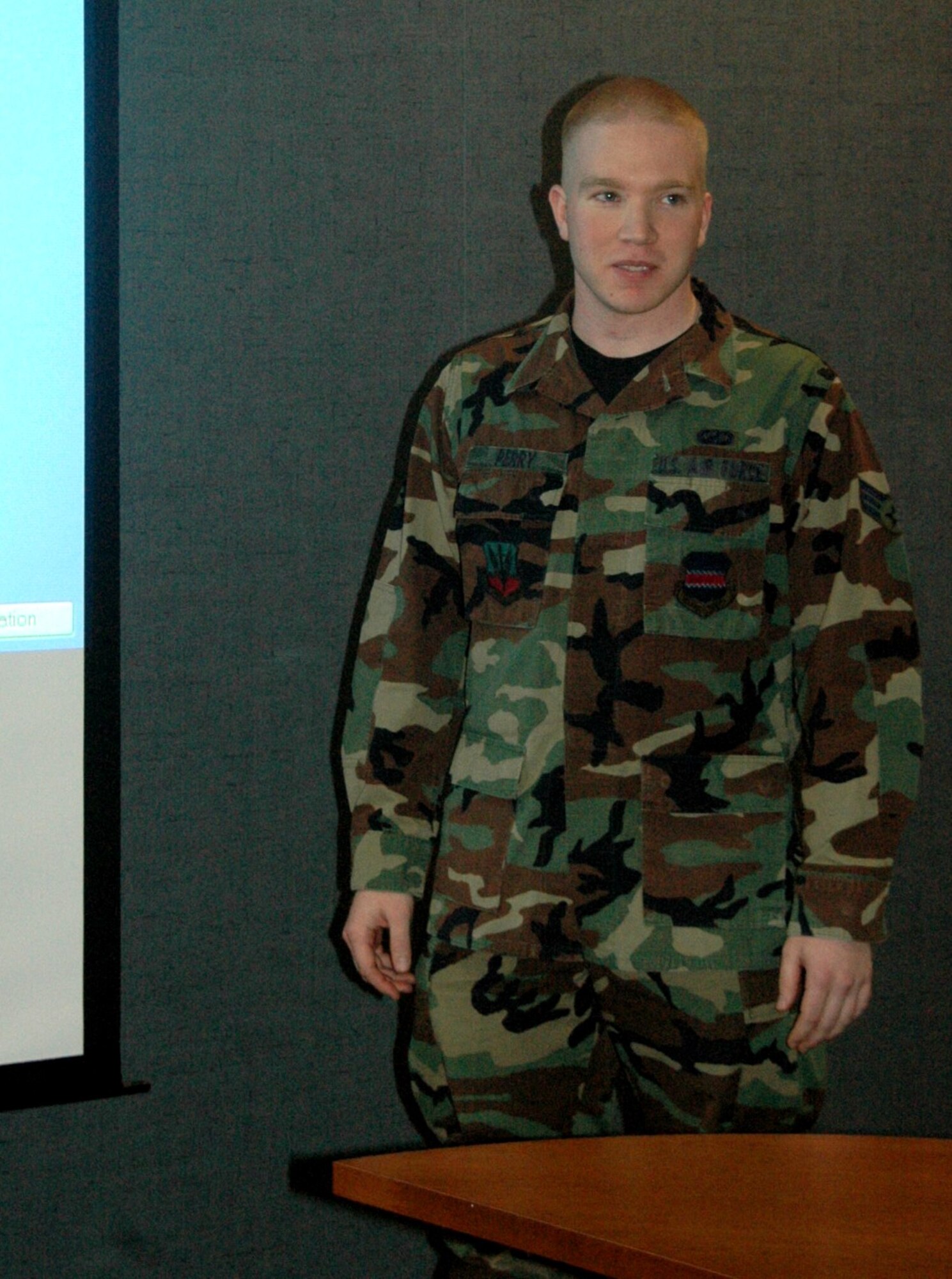 Senior Airman David Perry, Air Force Financial Services instructor, used the knowledge he had learned in an Air Force CPR class to save the life of a Rapid City man on April 23.  Airman Perry attributes his quick reaction to what the Air Force instills in him.
