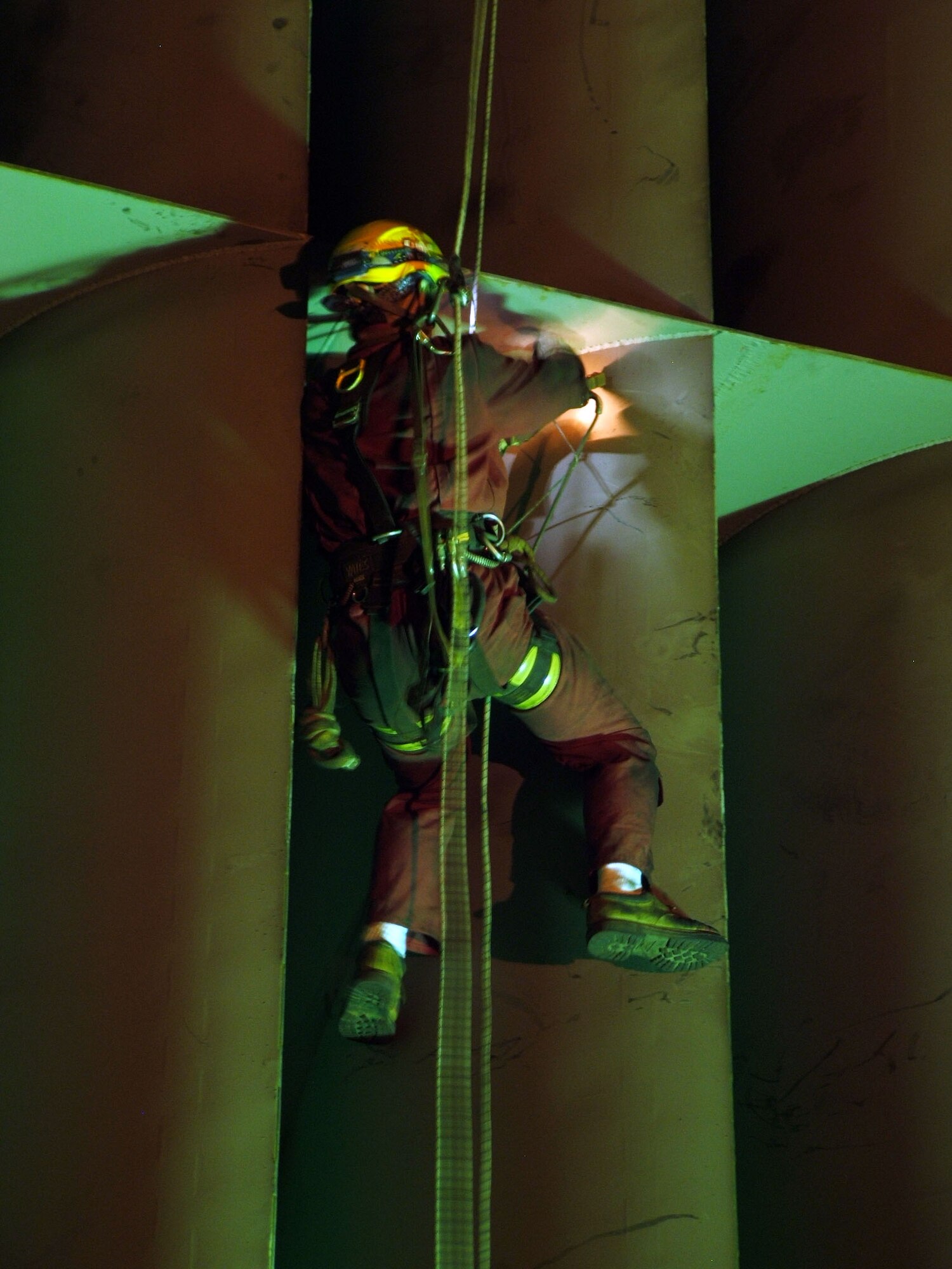 RAT team member performs a magnetic particle tests on welds.