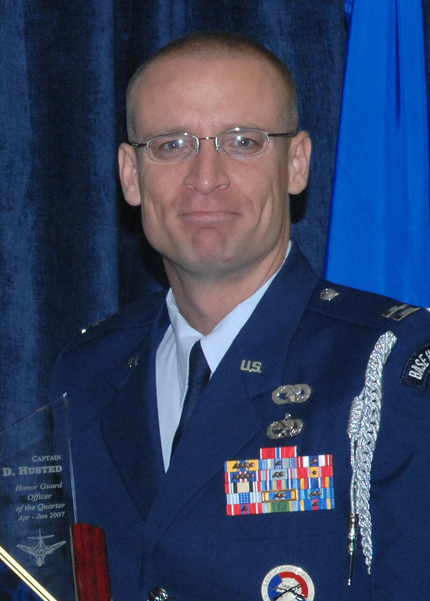 Honor Guard officer <br />
Capt. Allen Husted, 28th Logistics Readiness Squadron material management flight commander. <br />
(U.S. Air Force photo/Airman First Class Anthony Sanchelli)