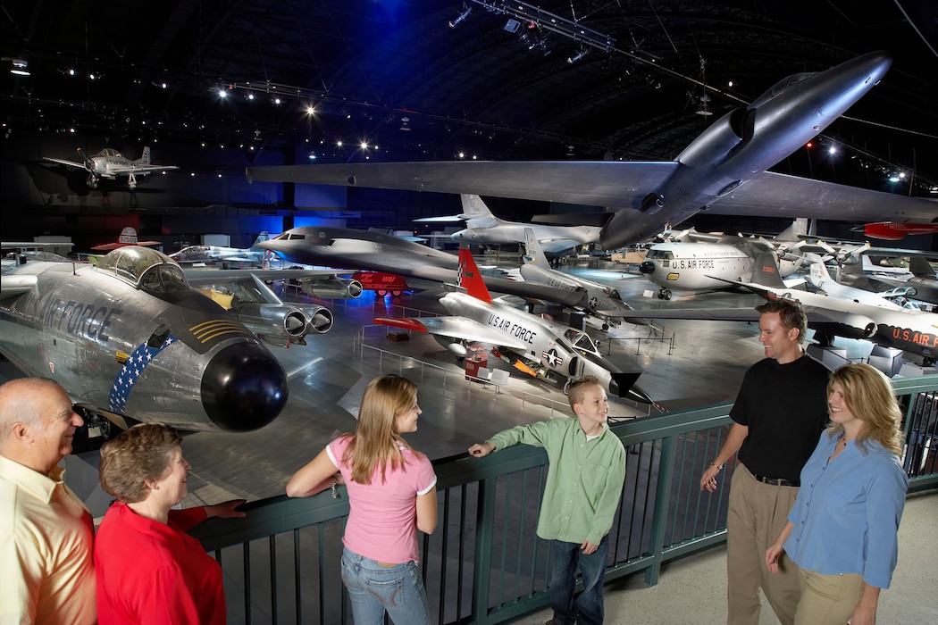 Kids, Parents and Grandparents on the balcony of the Cold War Gallery at the National Museum of the United States Air Force. (Photo courtesy of Greene County CVB)