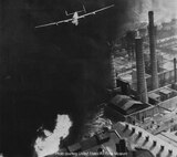 A B-24 Liberator flying voer a refinery on a bomb run near Ploesti, Romaia, Aug. 1, 1943. (U.S. Air Force photo / courtesy of U.S. Air Force Museum)