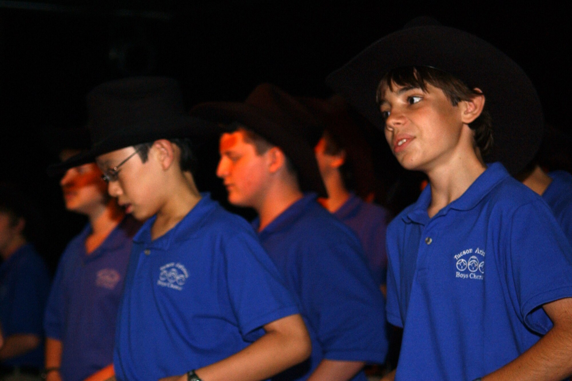 OSAN AIR BASE, Republic of Korea - Members of the Tucson Arizona Boys Chorus
perform for Team Osan on July 18 here. The chorus was in Korea as part of
the 3rd World Vision 2007 International Children's Choir Festival in Seoul. (U.S. Air Force photo by Staff Sgt. Christoper A. Marasky)