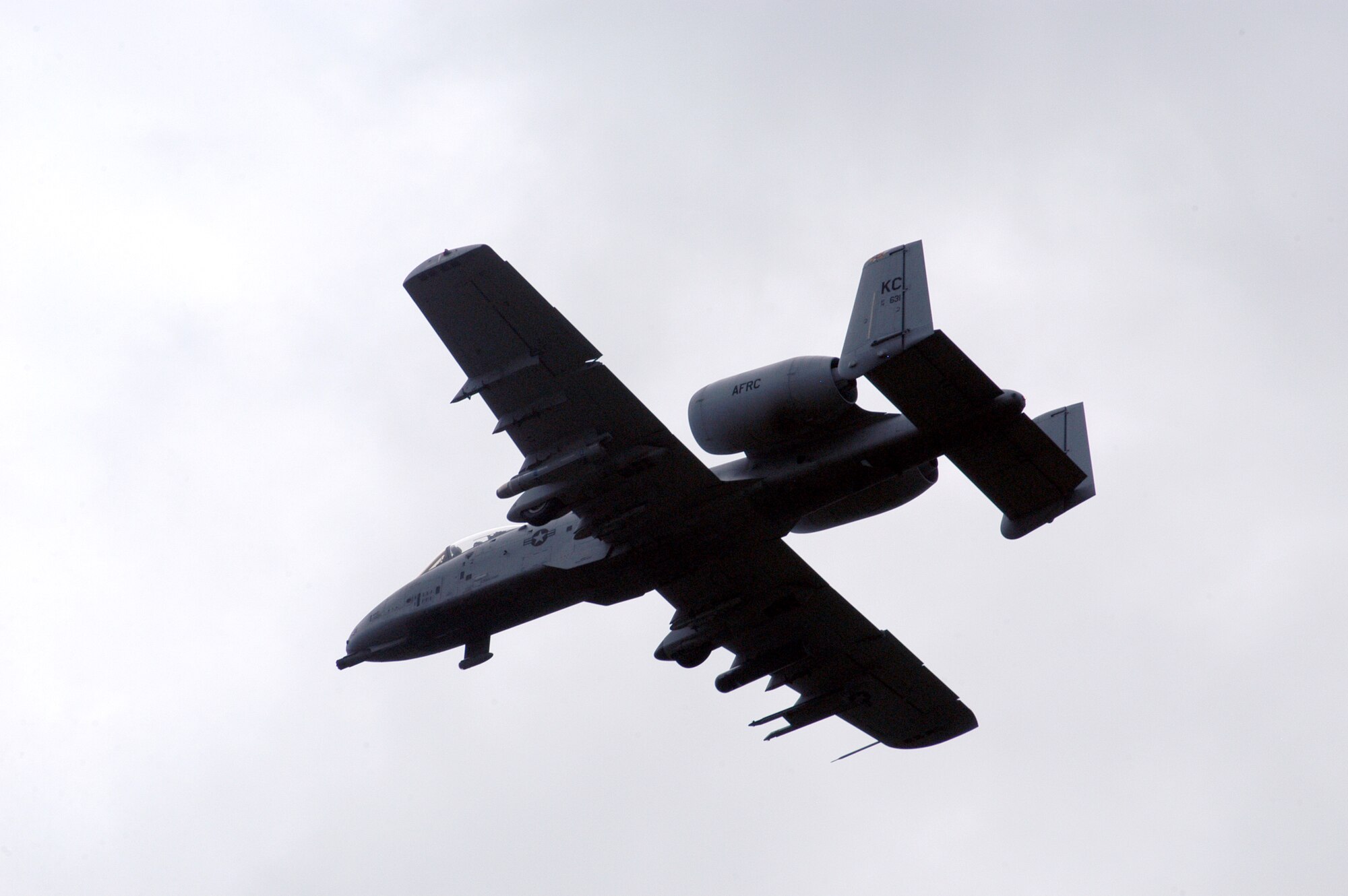 An A-10 Thunderbolt II, from the 303rd Fighter Squadron, manuvers over Cannon Range near Ft. Leonard Wood, Mo., June 20, 2007, on a run-in to drop a practice bomb on one of the range's many targets. While the 303rd FS, part of the Air Force Reserve's 442nd Fighter Wing at Whiteman Air Force Base, Mo., is one of the primary users of the range, many Air National Guard, Air Force Reserve and active-duty units use the range every day to practice attacking ground targets.  Col. Herman Brunke, from Headquarters Air Force Reserve Command, is the pilot of this aircraft.  (U.S. Air Force photo/Maj. David Kurle)