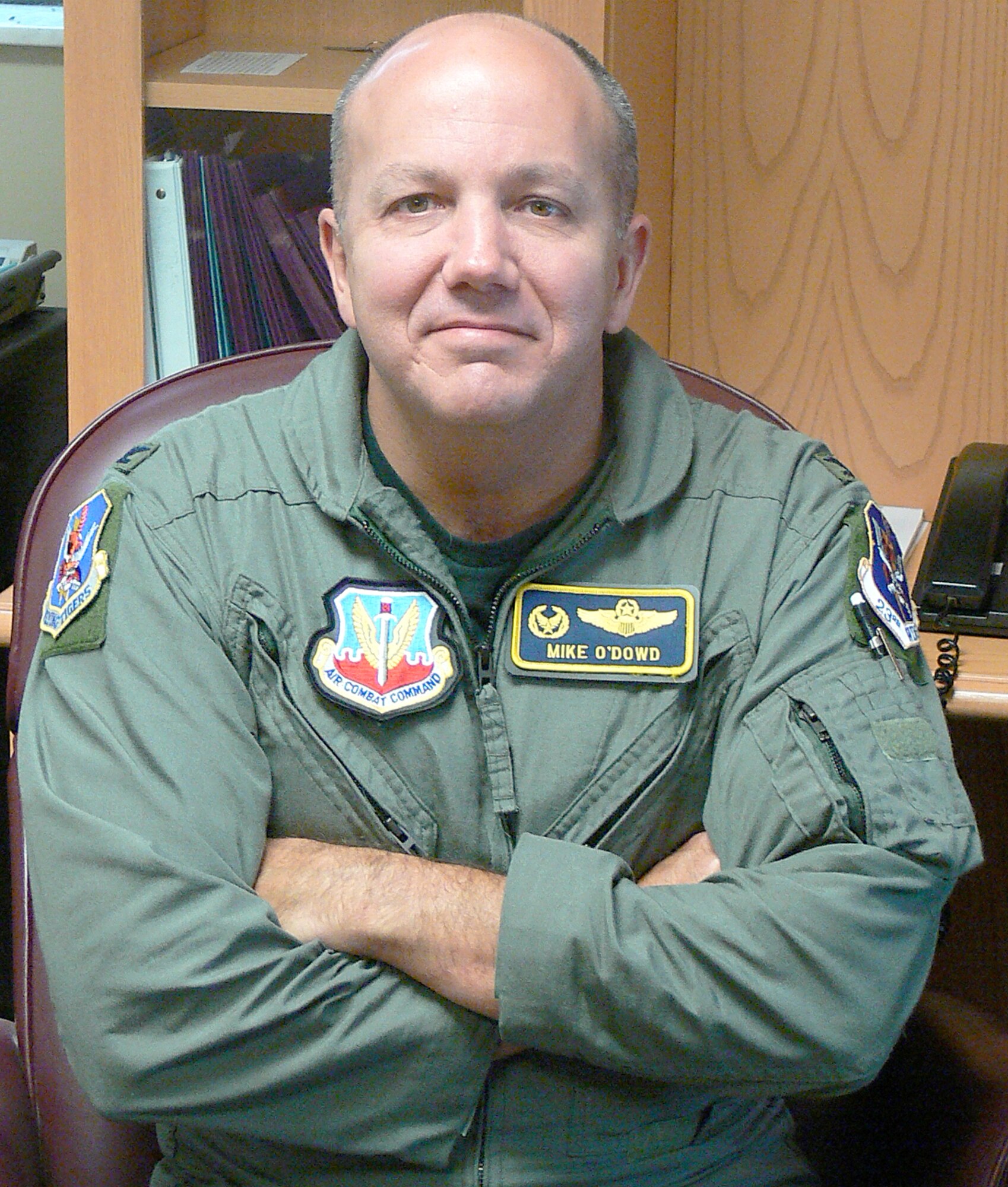 Col. Michael O'Dowd recently took command of the 23rd Fighter Group from Col. Henry Santicola, current 23rd Wing vice commander. Colonel O'Dowd has served for the 23rd Fighter Group for nearly two decades in several different roles. (U.S. Air Force photo by Airman 1st Class Eric Schloeffel)