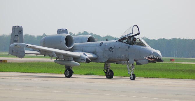 Lt. Col. Sam Milam, 75th Fighter Squadron commander, taxis his A-10C Thunderbolt II to its new home at Moody Air Force Base, Ga. Aug. 7. This aircraft is the first of approximately 50 upgraded A-10Cs moving to Moody as a part of a base realignment.  The move is expected to be complete in early spring 2008 as aircraft are converted from A-10A to A-10C models. (U.S. Air Force photo by Tech. Sgt. Parker Gyokeres)
