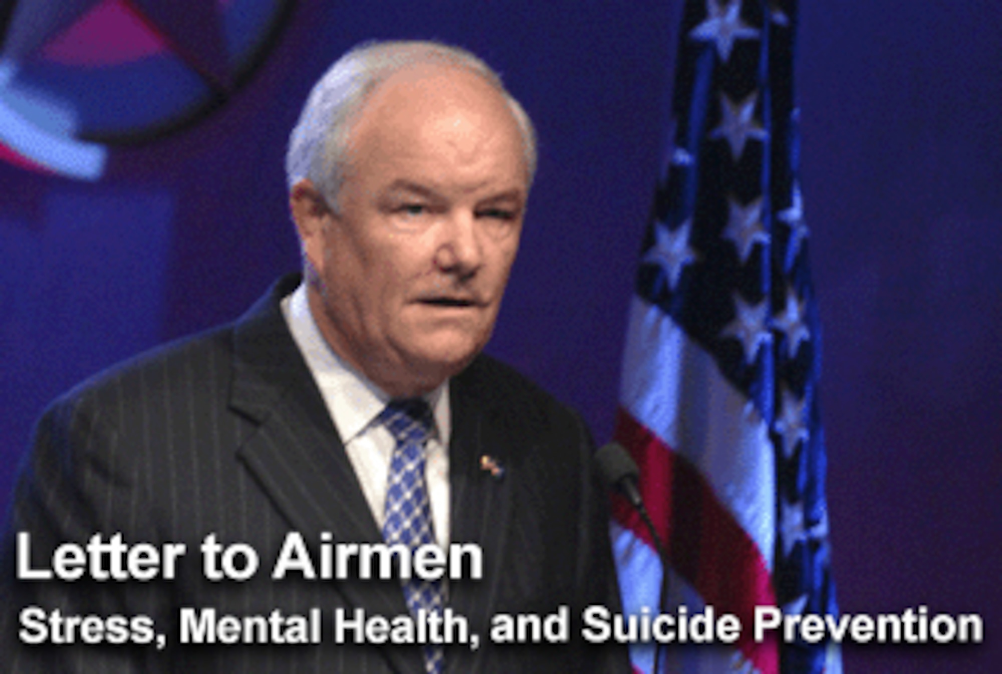 In the latest Letter to Airmen, Secretary of the Air Force Michael W. Wynne discusses stress and suicide prevention. (U.S. Air Force illustration/Mike Carabajal) 