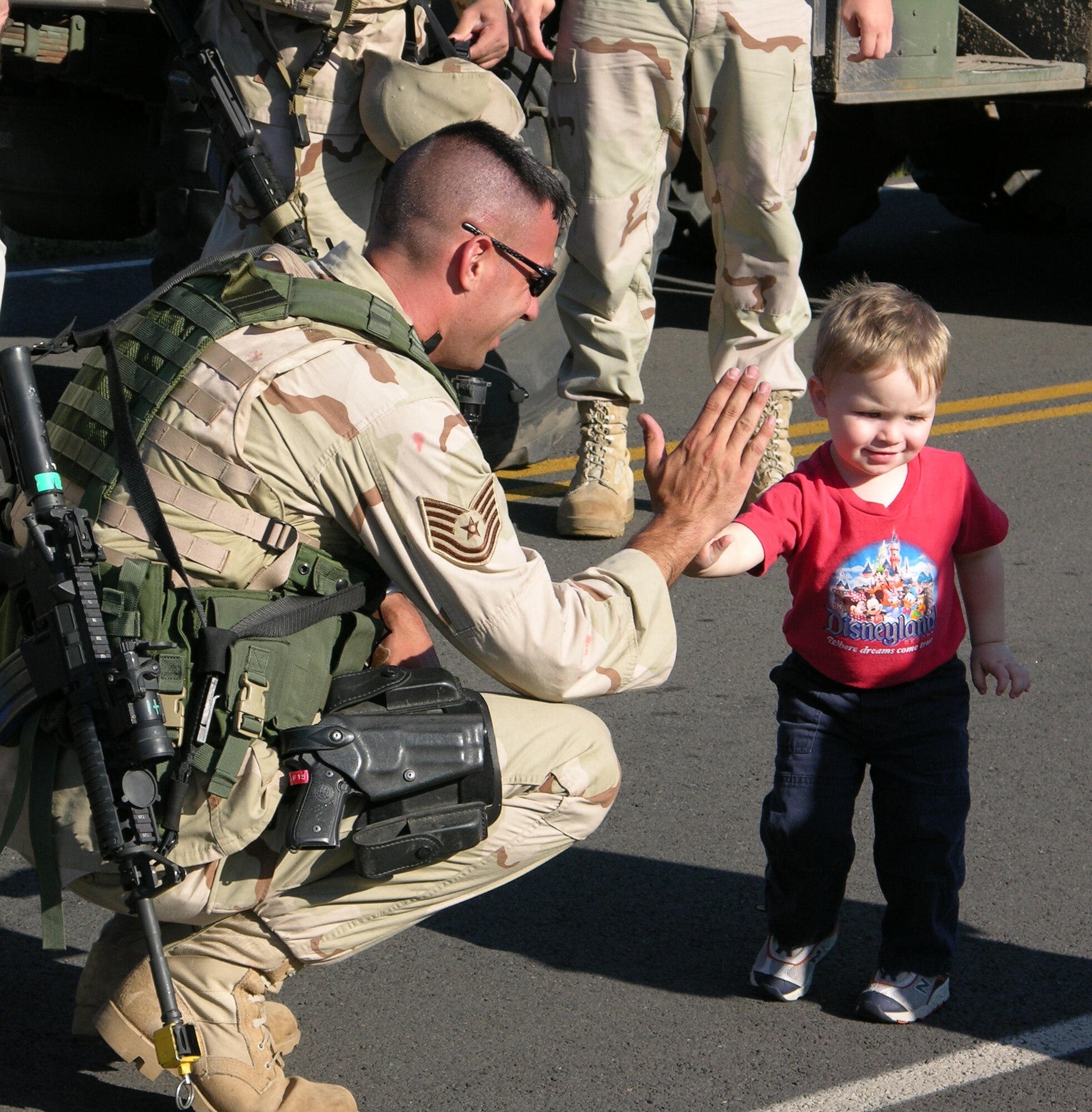SEYMOUR JOHNSON AIR FORCE BASE, N.C. - Family members were allowed to visit with competitors during the Air Mobility Command's Rodeo 2007.