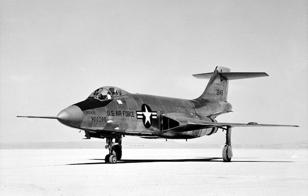 McDonnell F-101A (S/N 53-2418) at Edwards Air Force Base, Calif. This is the first production F-101A. (U.S. Air Force photo)