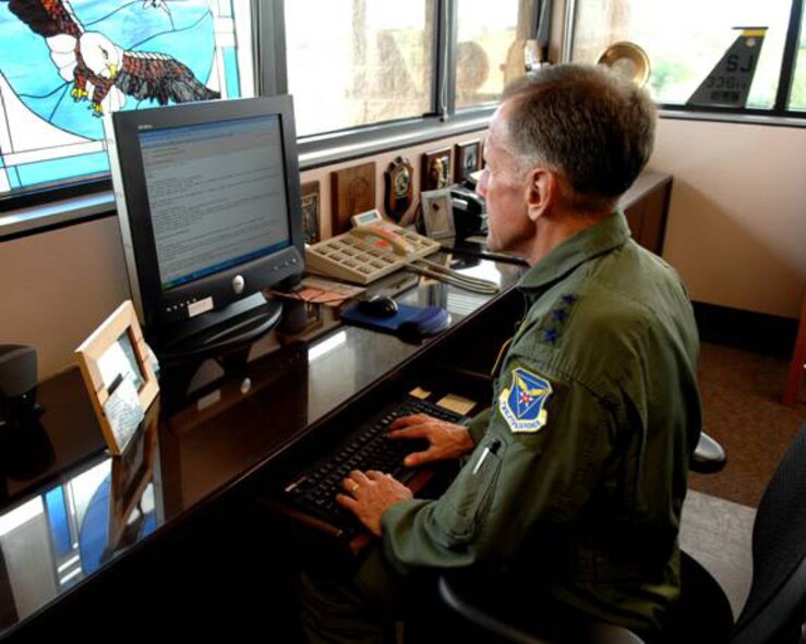 Lt. Gen. Norman Seip, 12th Air Force and Air Forces Southern commander, goes online via his new commander’s Web forum to interact with 12th Air Force and AFSOUTH  Airmen. The general continues to make communication with Airmen a priority, and the launching of his new forum takes it to another level.