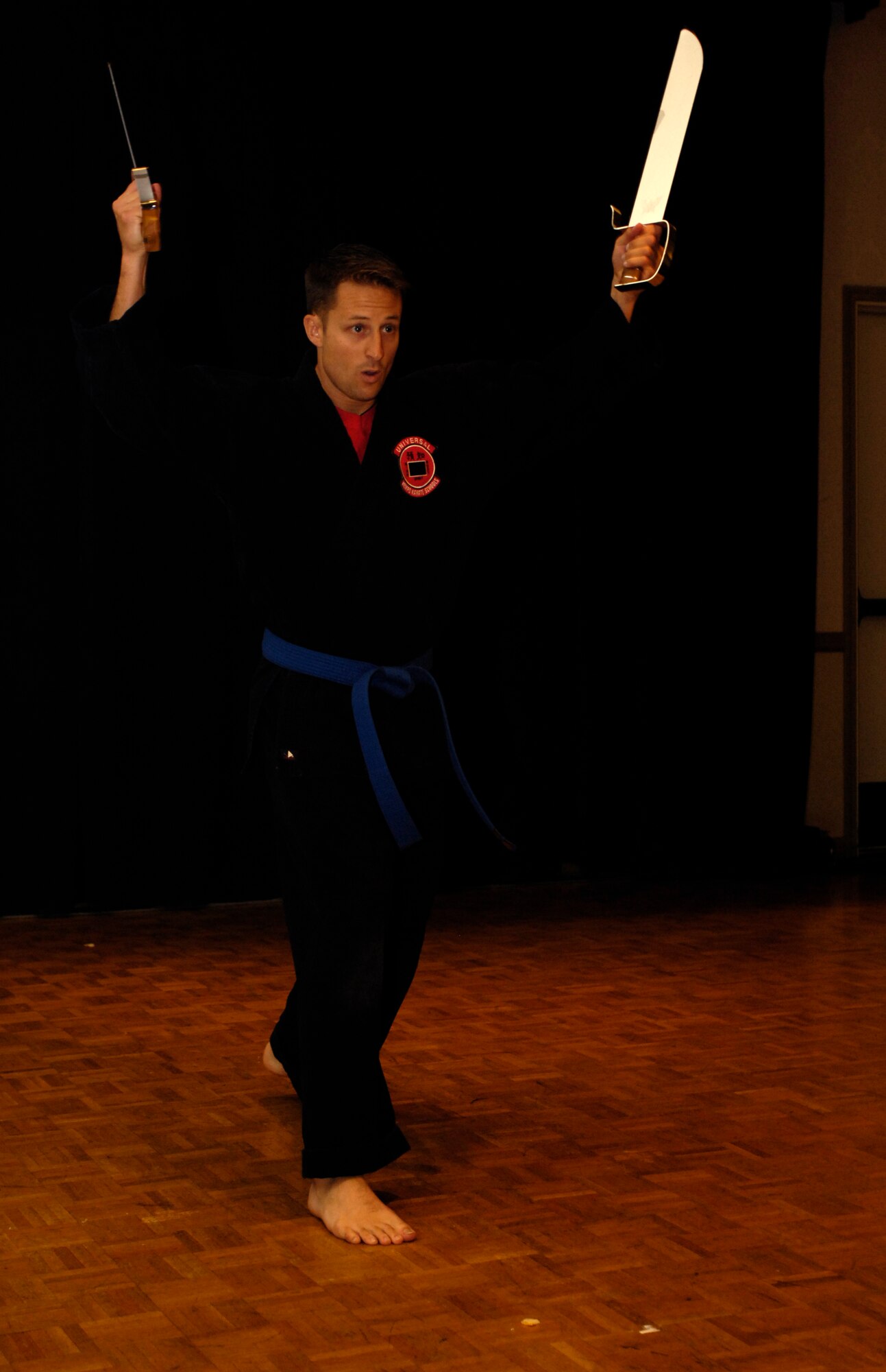 VANDENBERG AIR FORCE BASE, Calif. -- A member of Universal Kempo Karate School gives a butterfly knife performance at the Cultural Heritage Day here on Aug.10. Vandenberg's Cultural Heritage Day combined all annual cultural observances into one gala event of food, music, dance and displays. (U.S. Air Force photo/Airman 1st Class Christian Thomas)


