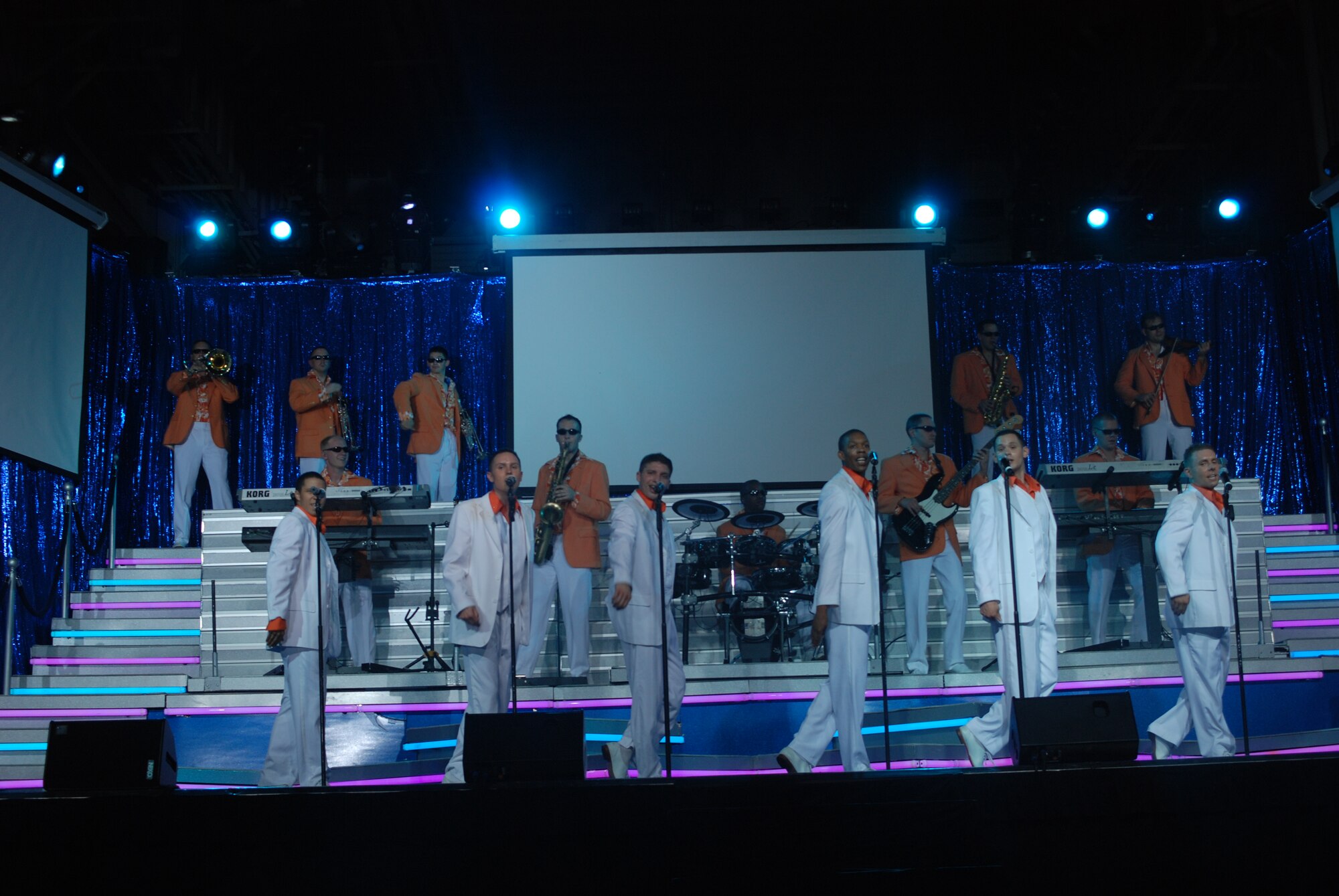 Tops in Blue gave a two-hour performance Tuesday, commemorating the Air Force's 60th anniversary. Tops In Blue serves as an expeditionary entertainment unit to provide quality entertainment from within Air Force resources for the Air Force family.