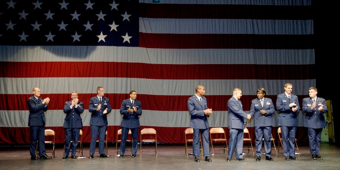 Air Force Reserve Officer Training Corps Detachment 772 cadets were commissioned as officers in the United States Air Force May 5 at the Charleston Southern University Chapel.
 (U.S. Air Force photo/Airman 1st Class Nicholas Pilch) 

